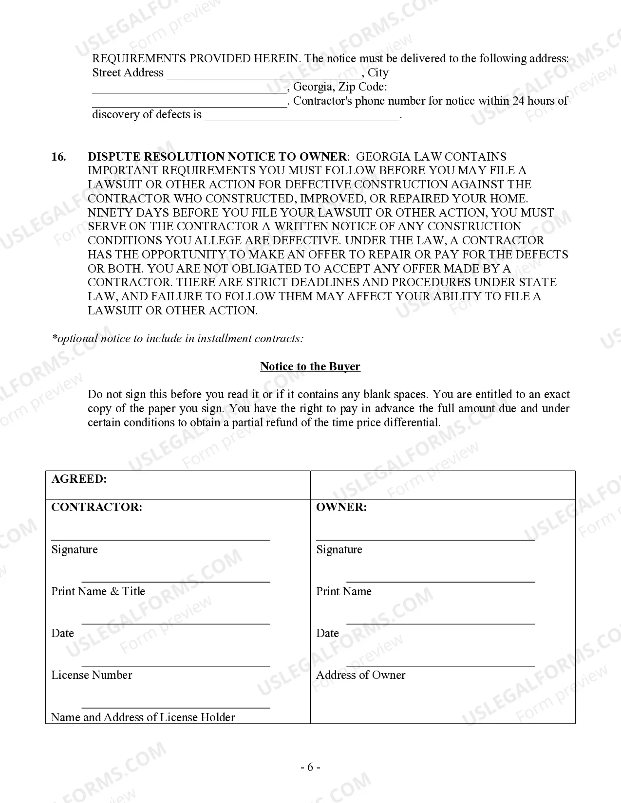 Preview HVAC Contract for Contractor