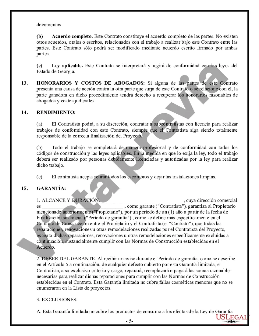 Preview Contrato de paisajismo para contratista