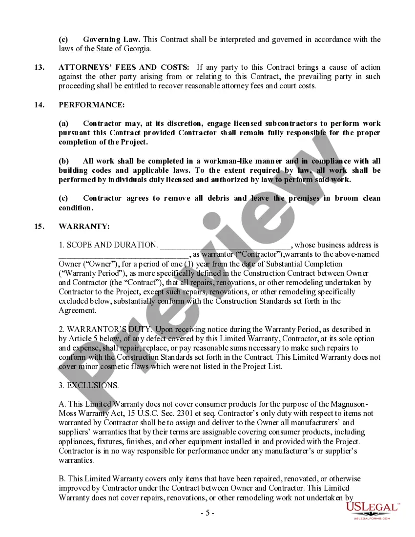 Preview Landscape Contract for Contractor