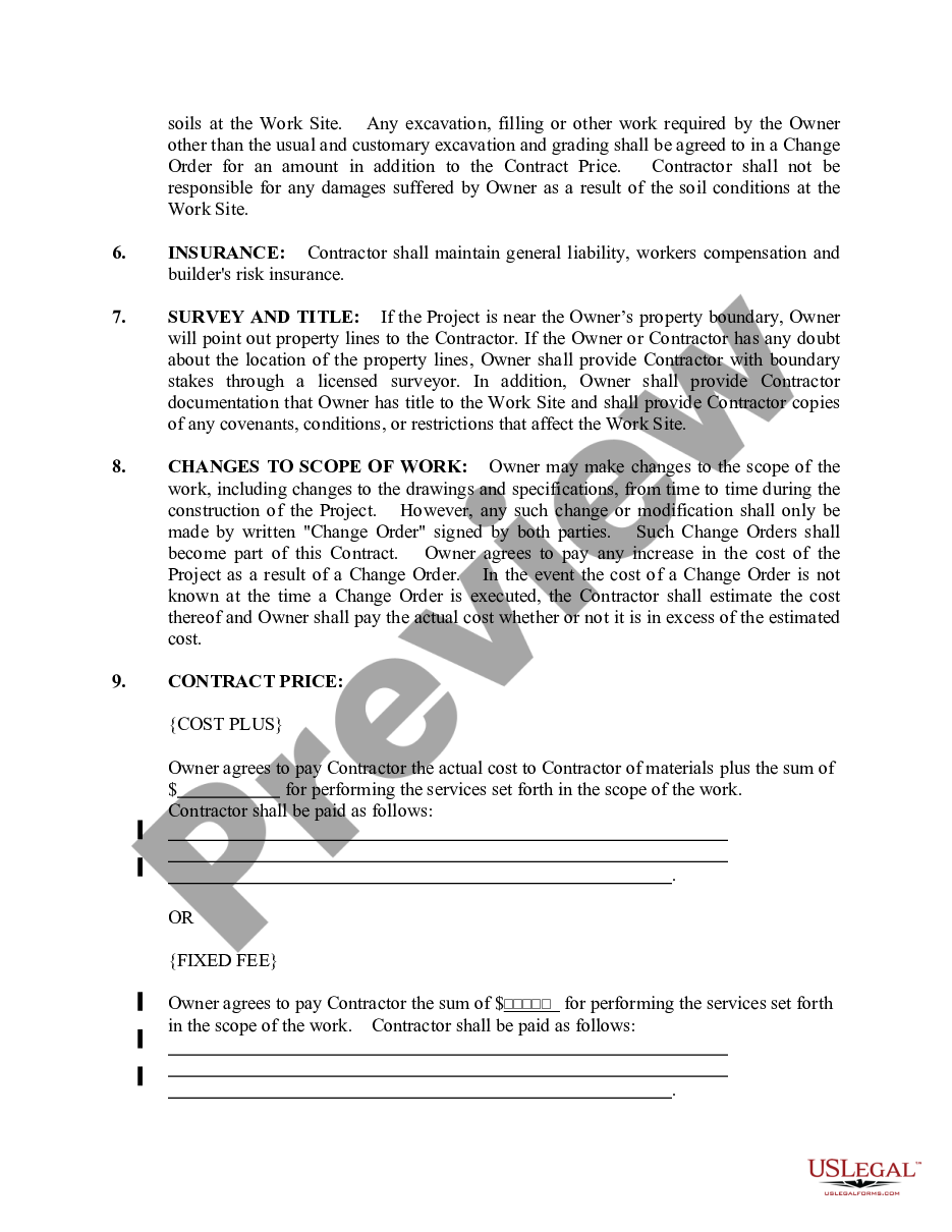 page 2 Renovation Contract for Contractor preview