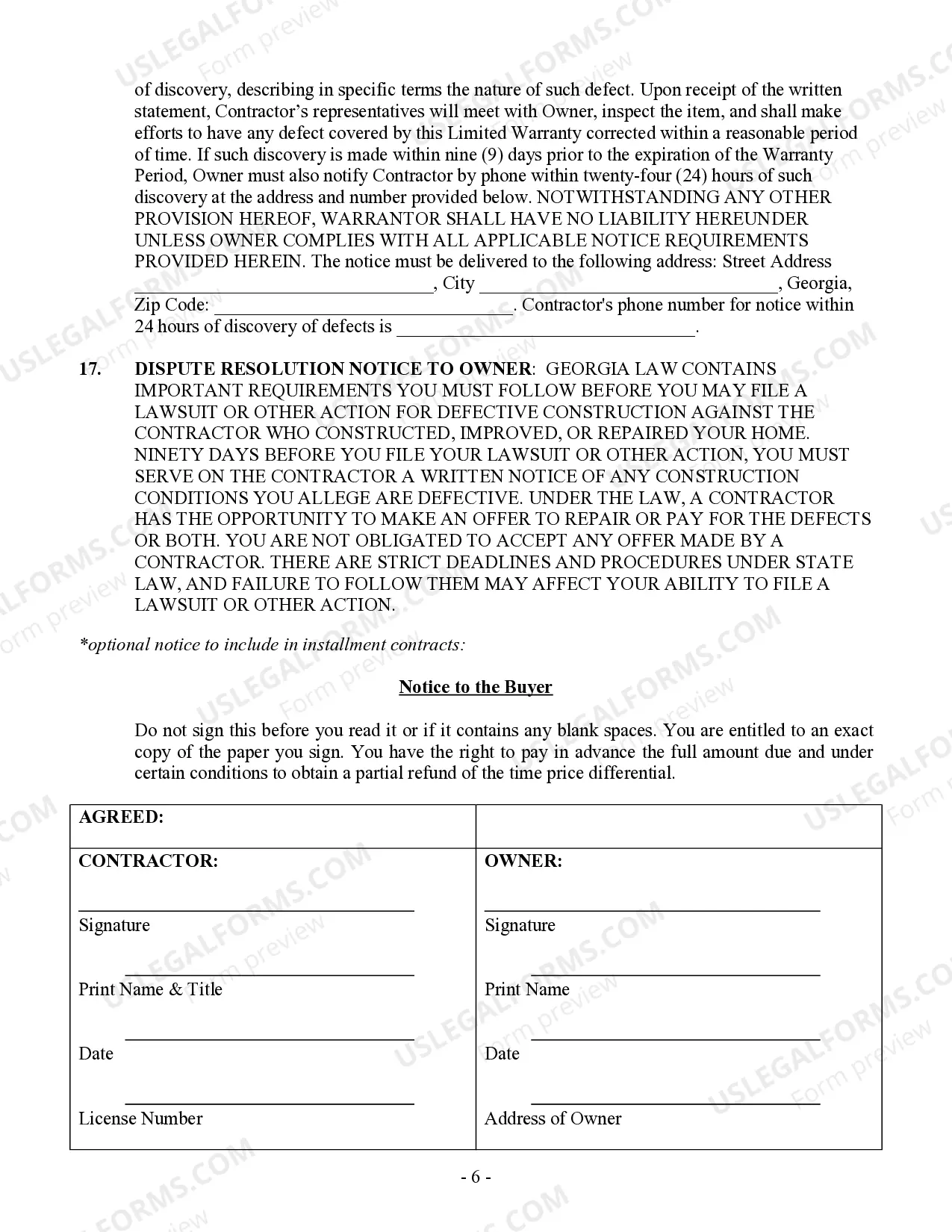 Preview Renovation Contract for Contractor