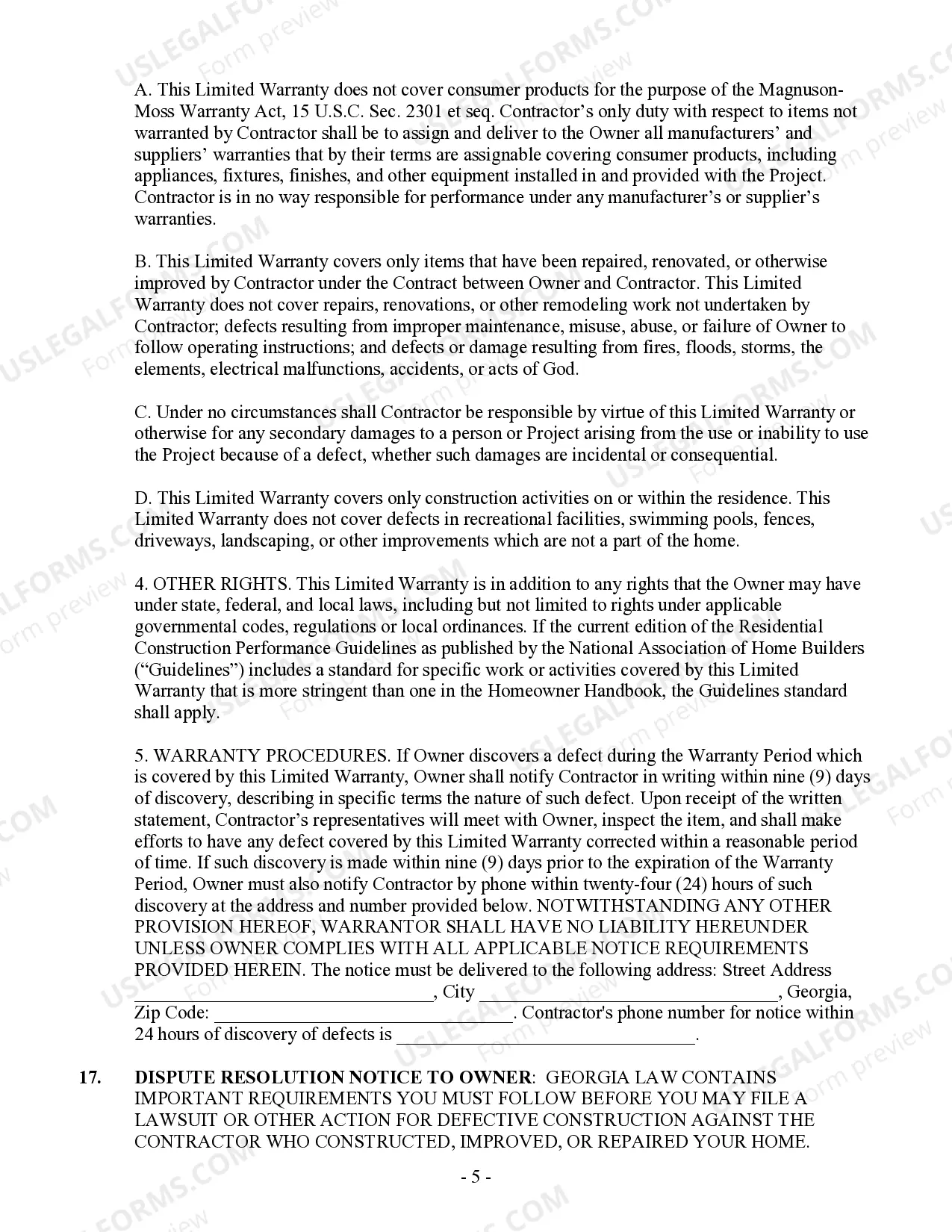 Preview Concrete Mason Contract for Contractor