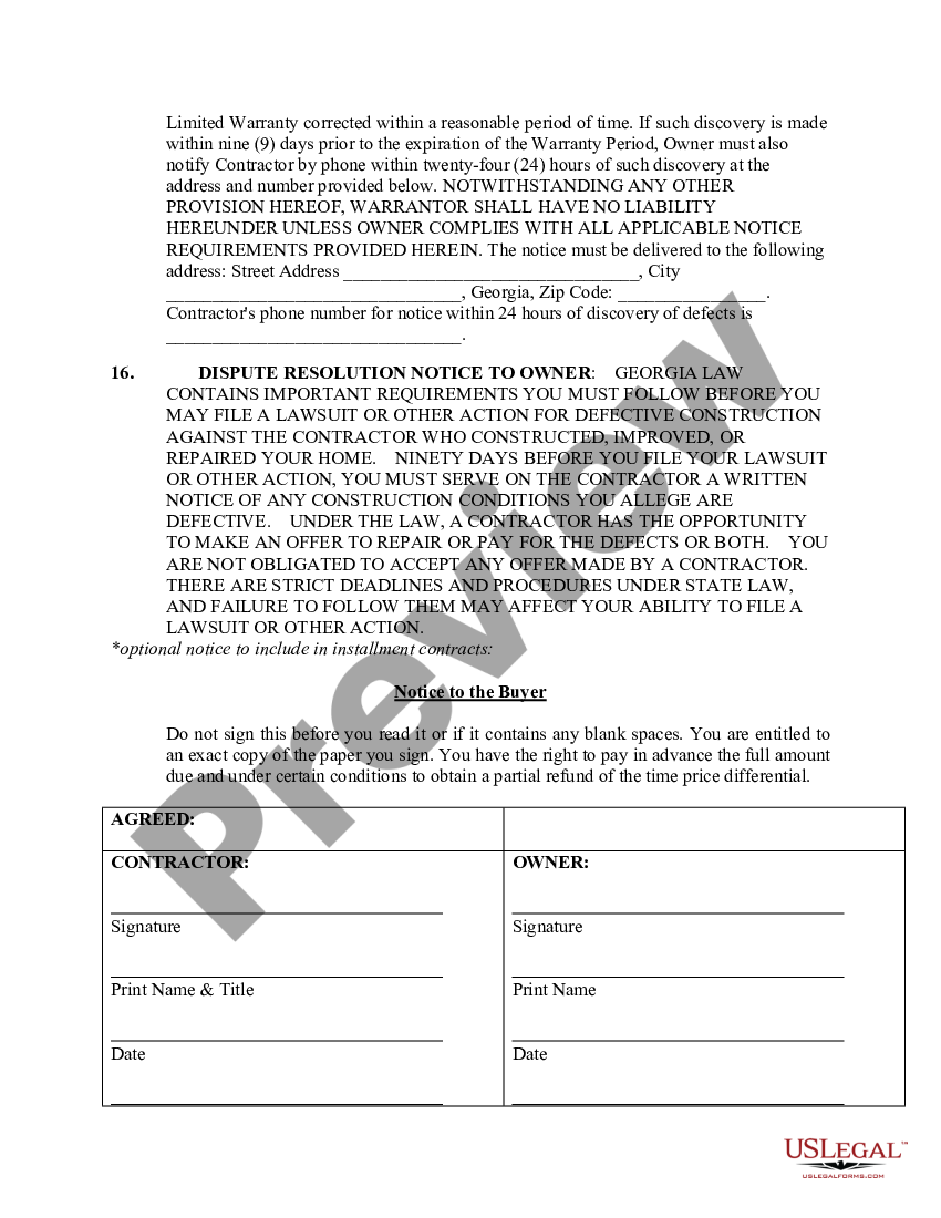 Atlanta Demolition Contract for Contractor US Legal Forms