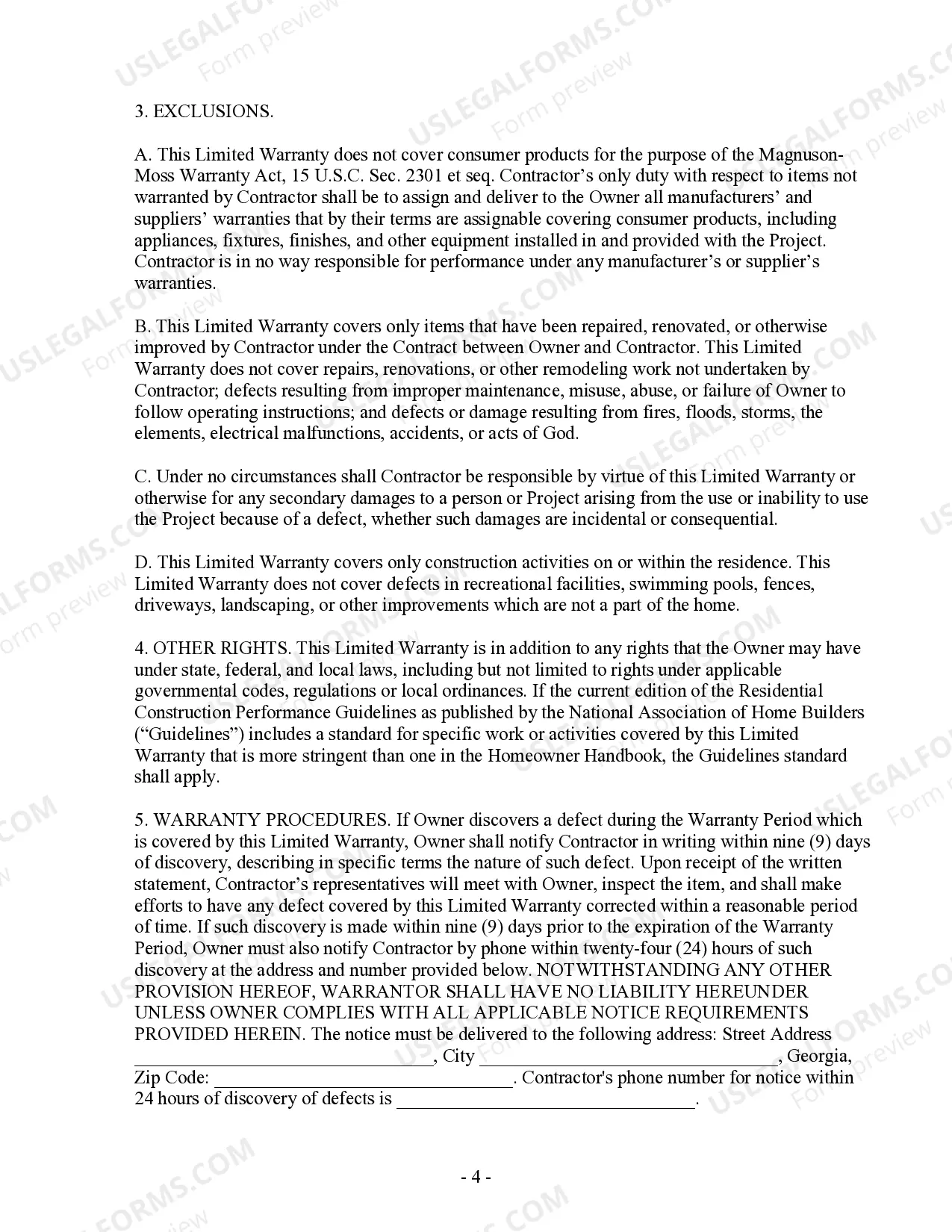 Preview Security Contract for Contractor