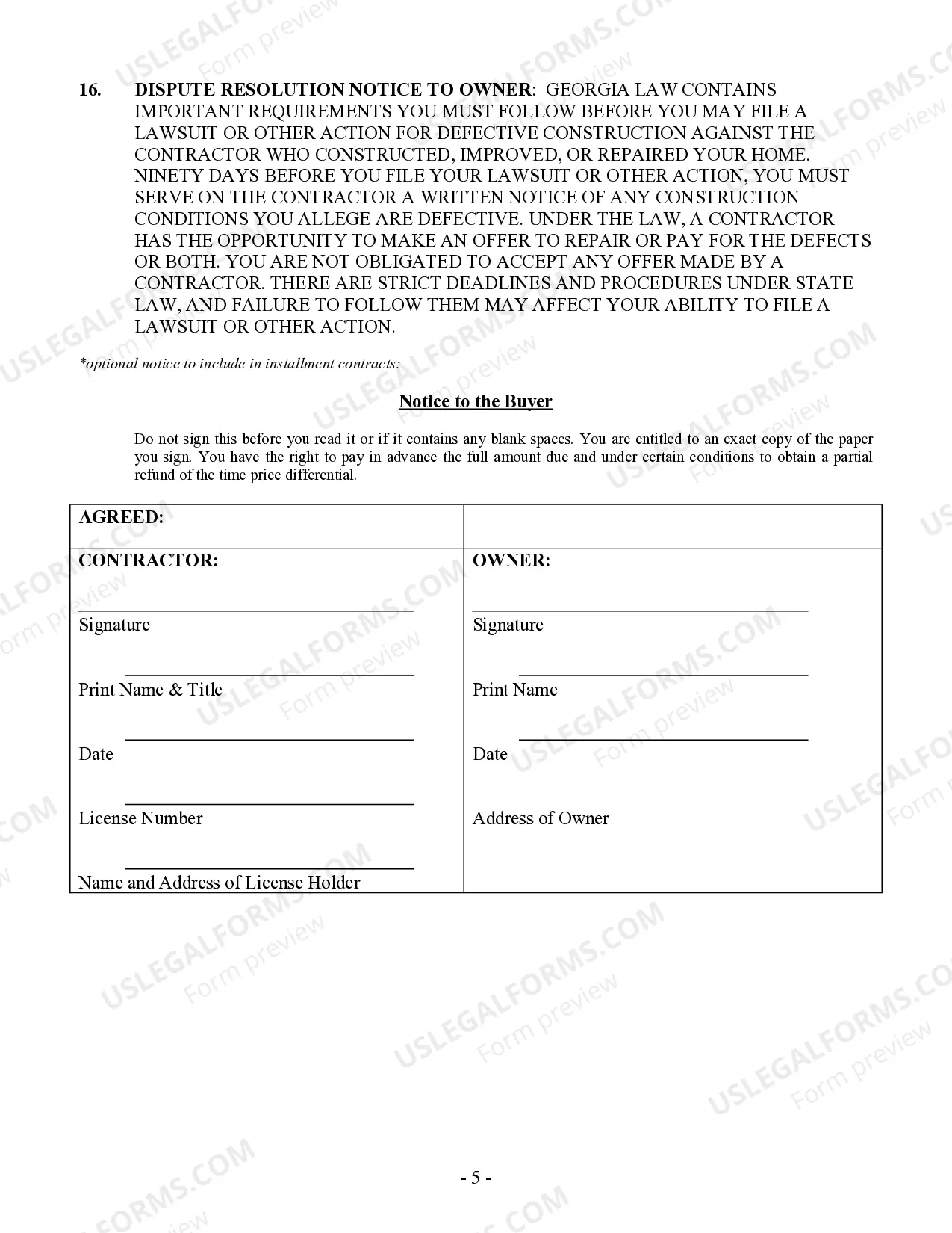 Preview Security Contract for Contractor