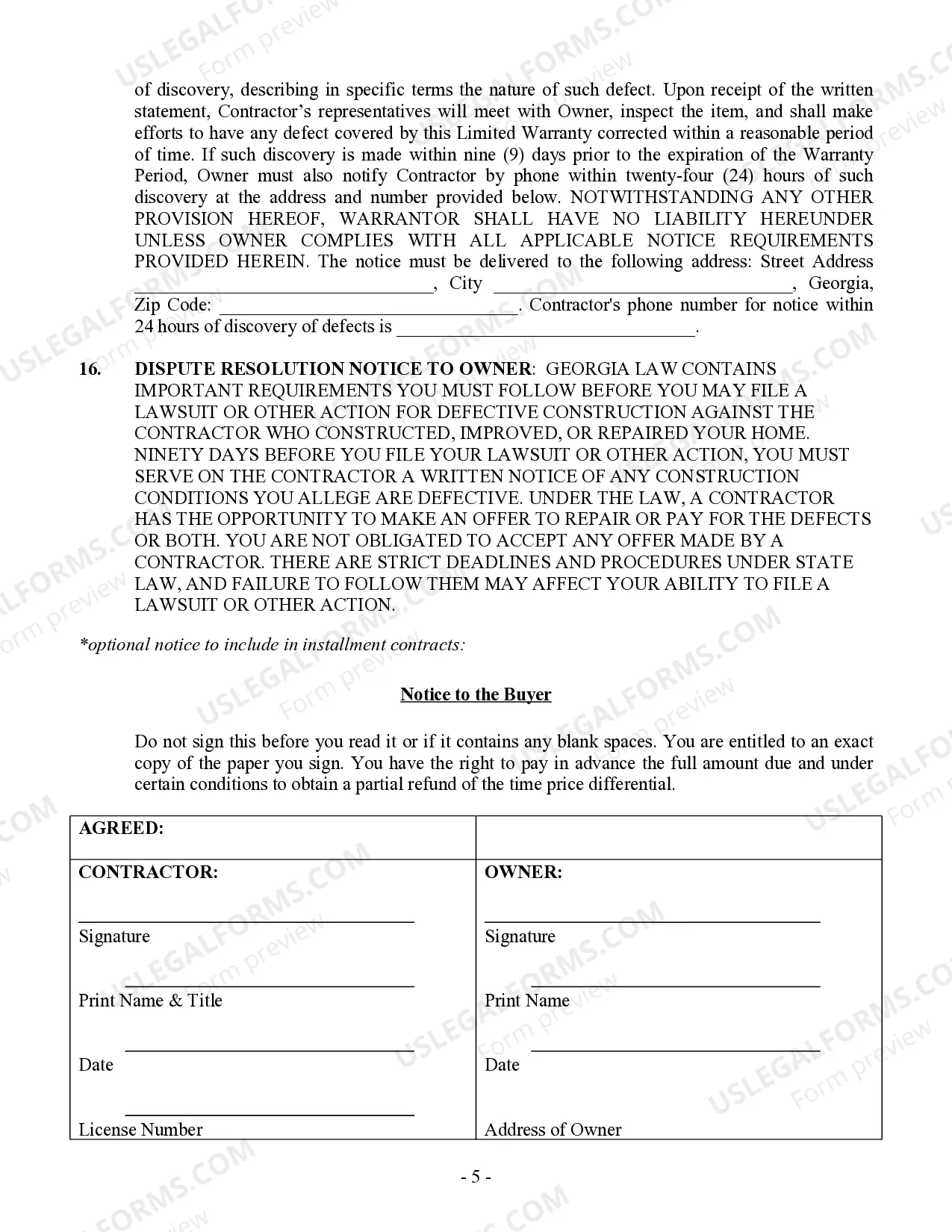 Preview Insulation Contract for Contractor