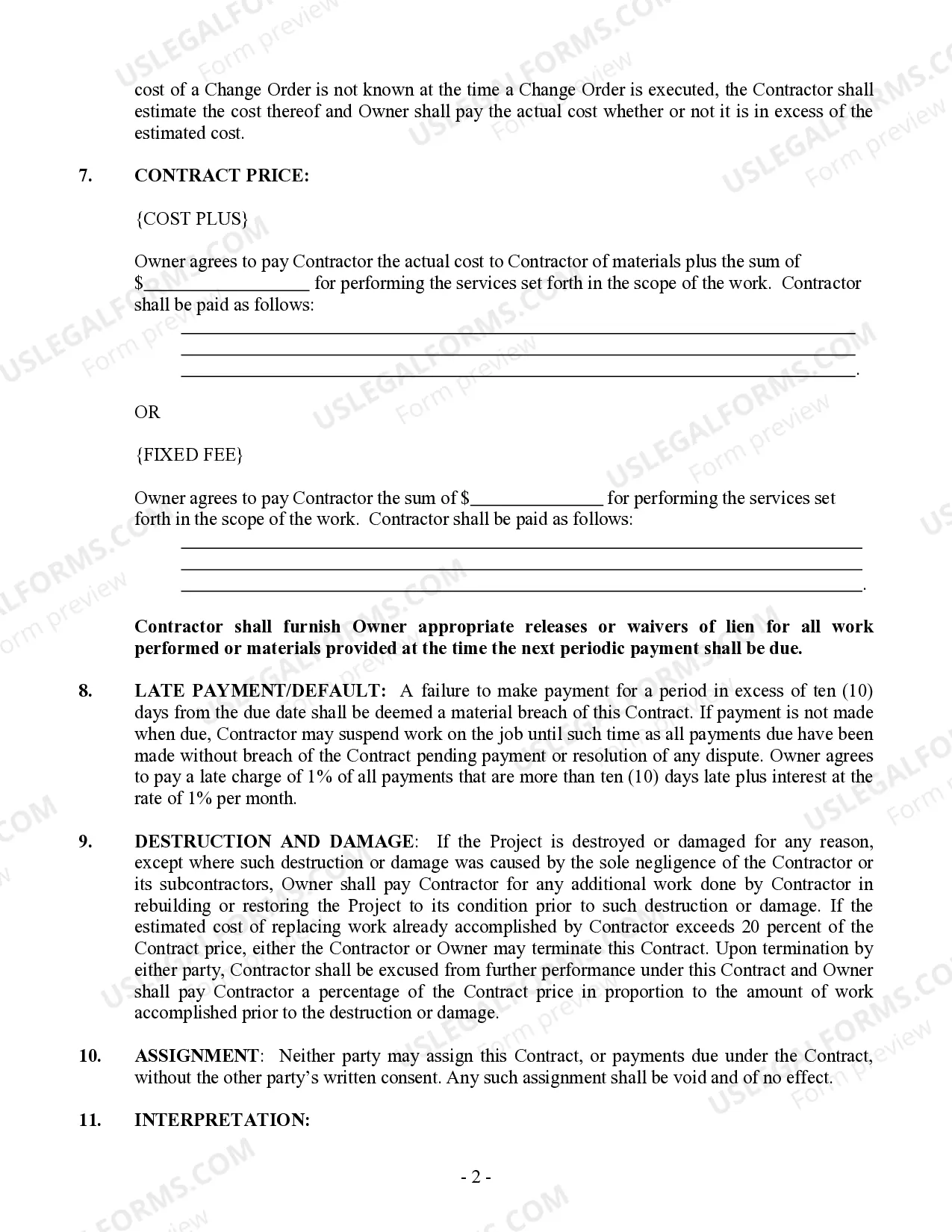 Preview Refrigeration Contract for Contractor