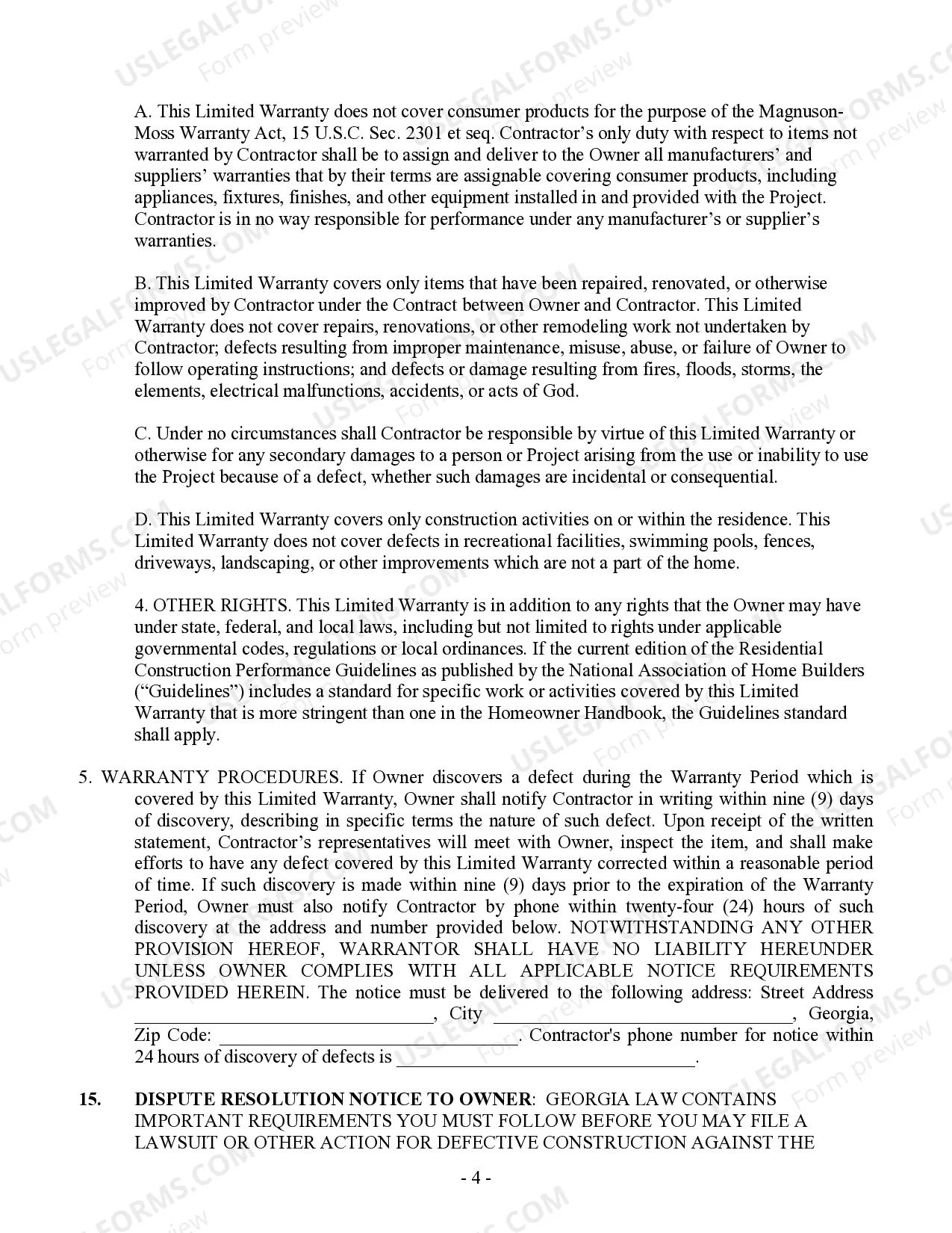 Preview Refrigeration Contract for Contractor