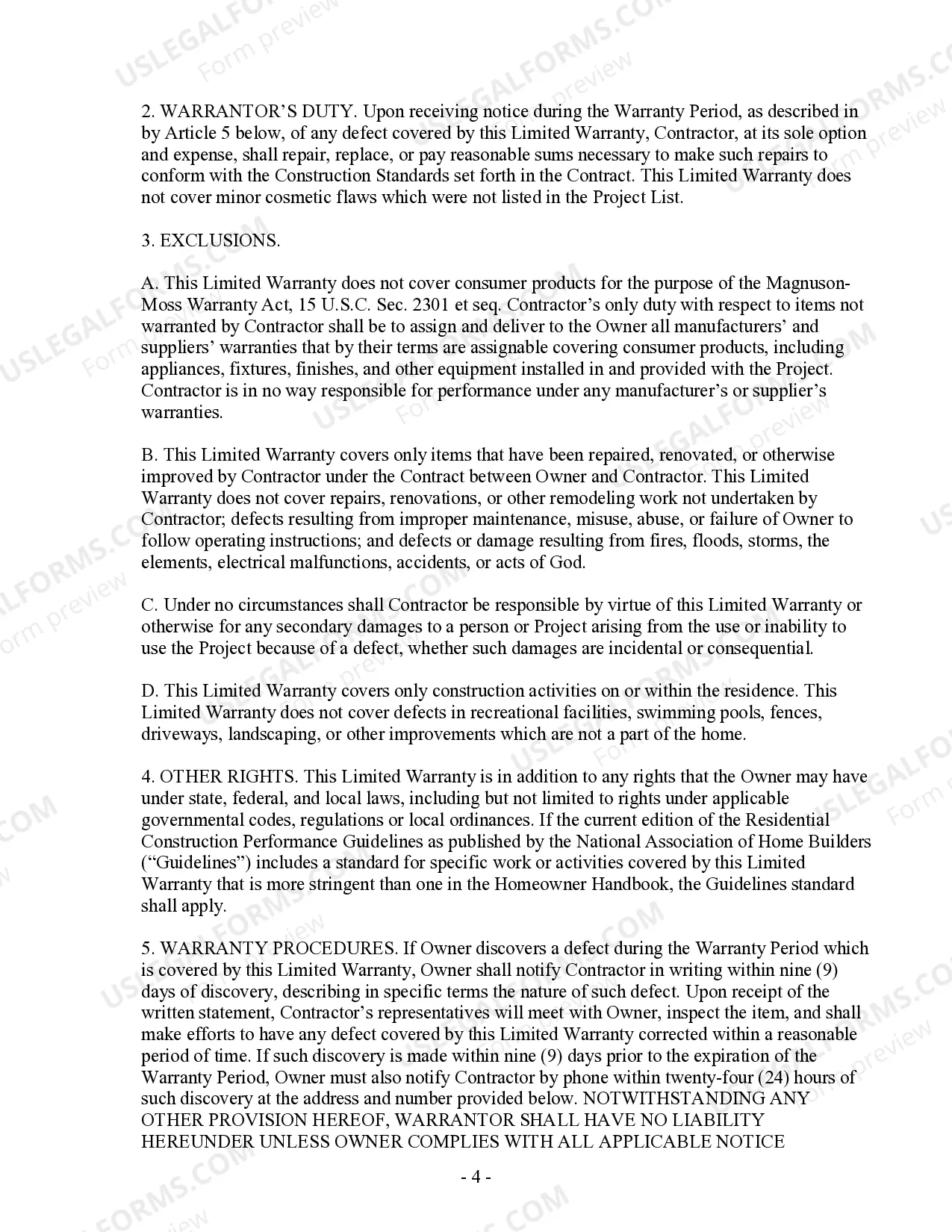 Preview Drainage Contract for Contractor