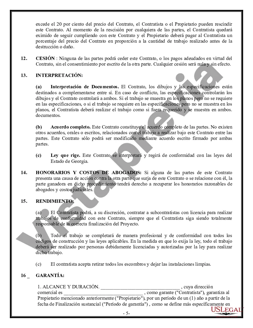 Preview Contrato de plomería para contratista