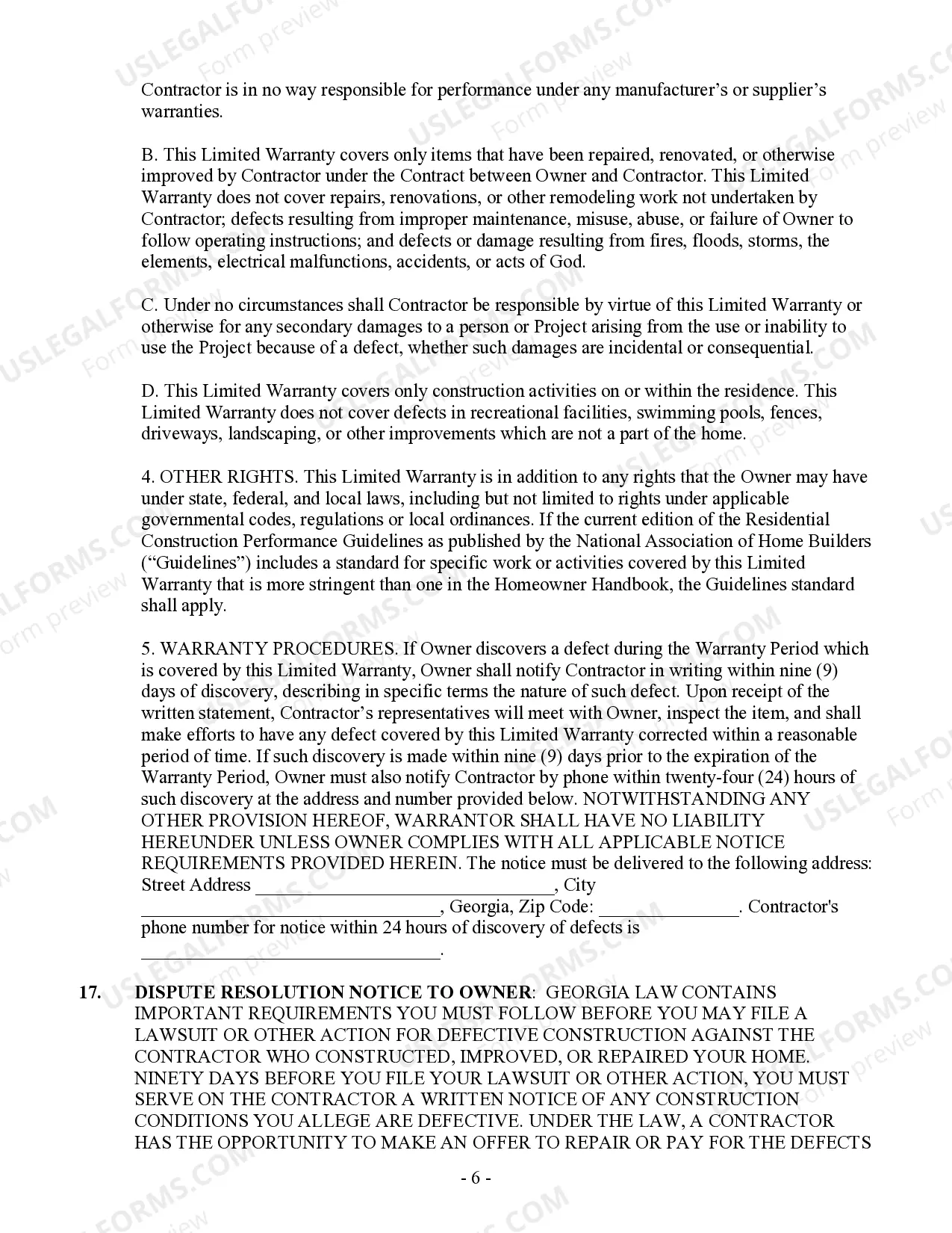 Preview Plumbing Contract for Contractor