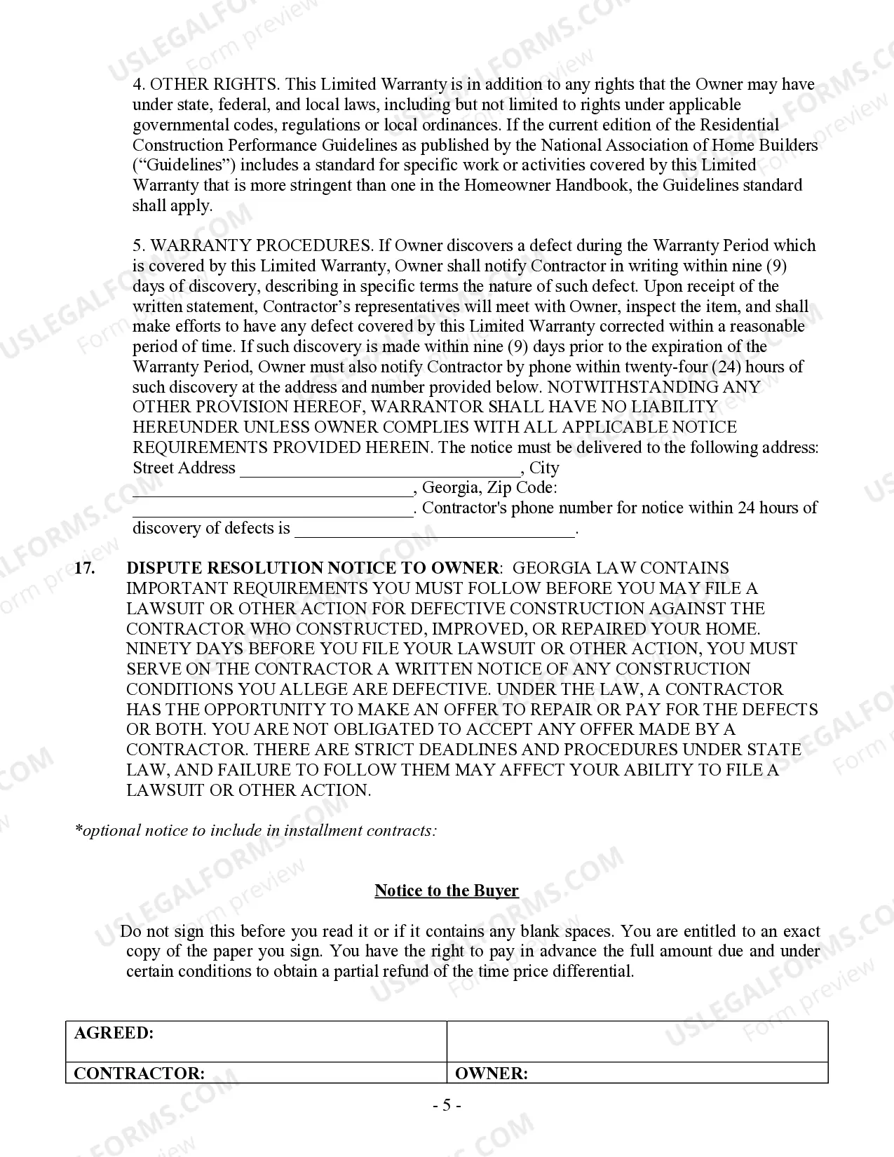 Preview Flooring Contract for Contractor