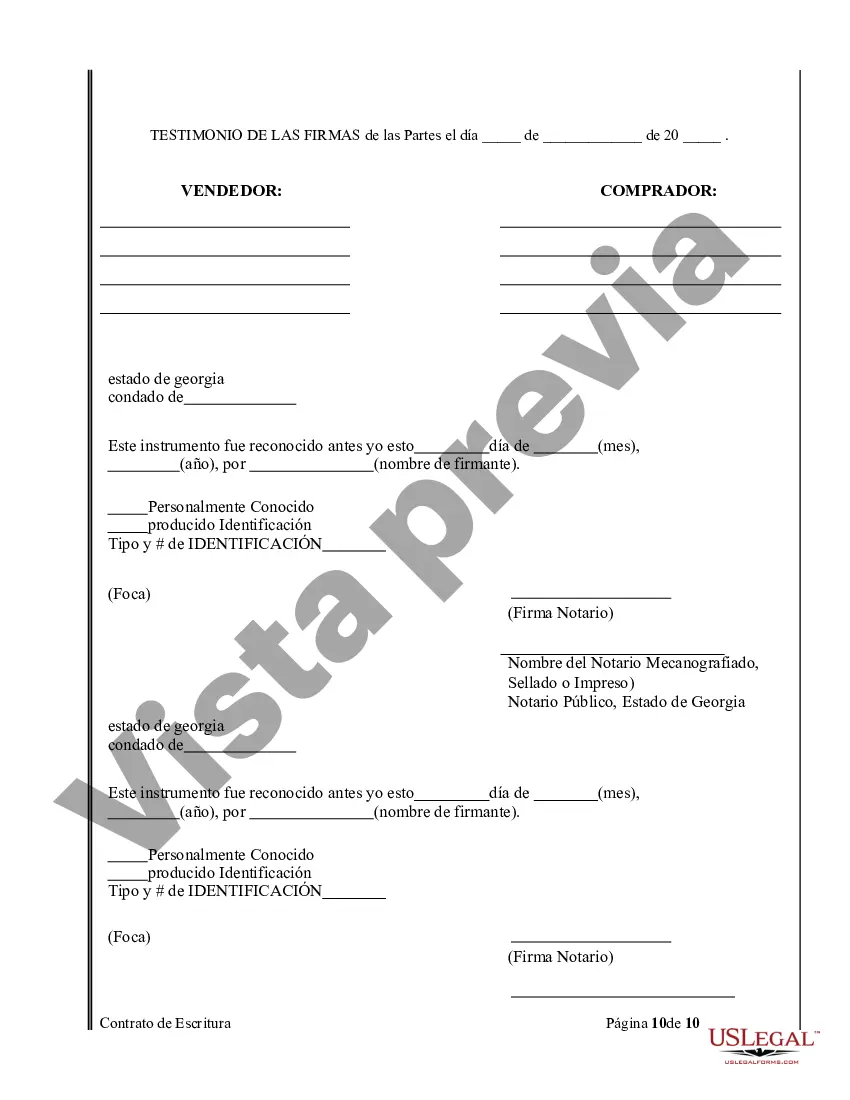 Preview Acuerdo o Contrato de Escritura de Venta y Compra de Bienes Raíces a/k/a Terreno o Contrato de Ejecución