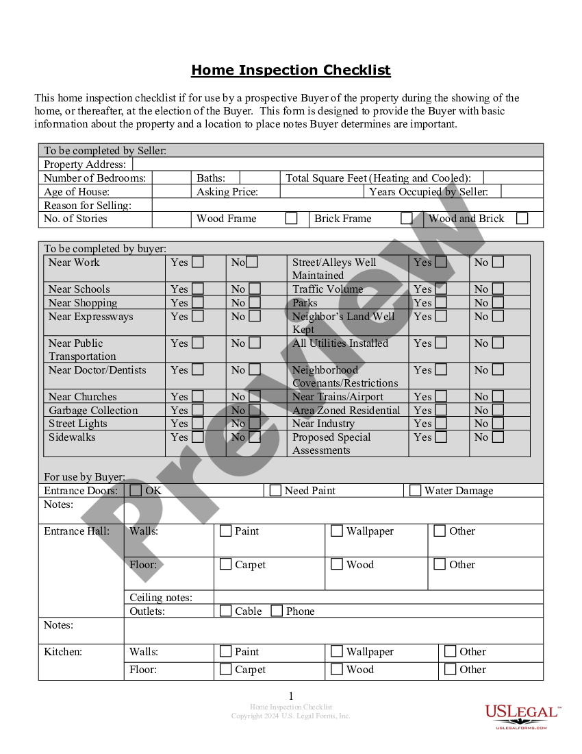 offical home inspection forms