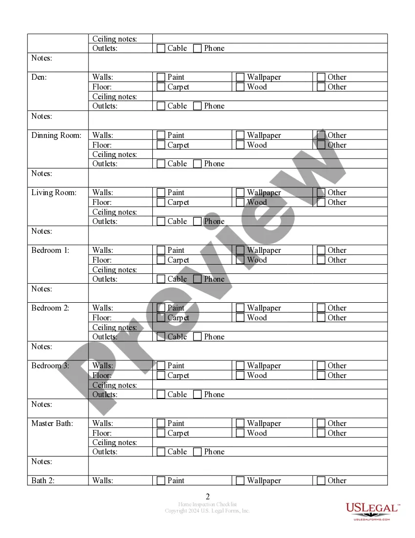Get Buyer's Home Inspection Checklist Preview Buyer's Home Inspection Checklist