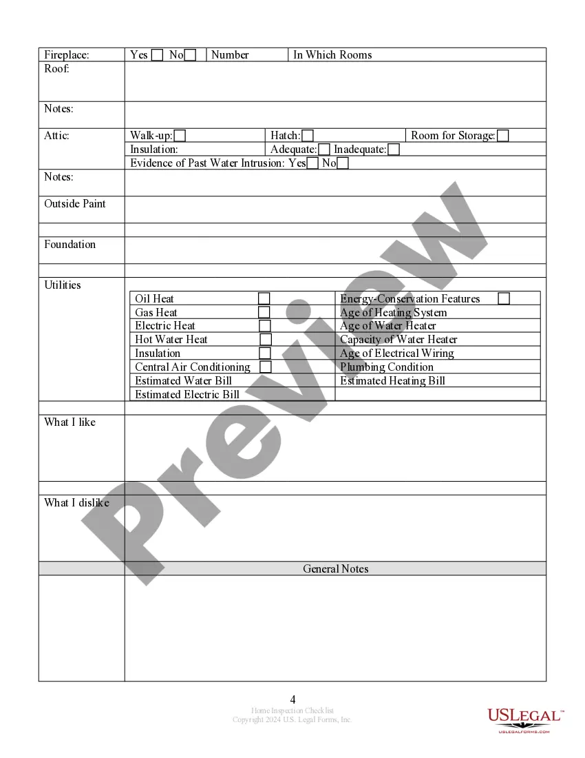 Get Buyer's Home Inspection Checklist Preview Buyer's Home Inspection Checklist