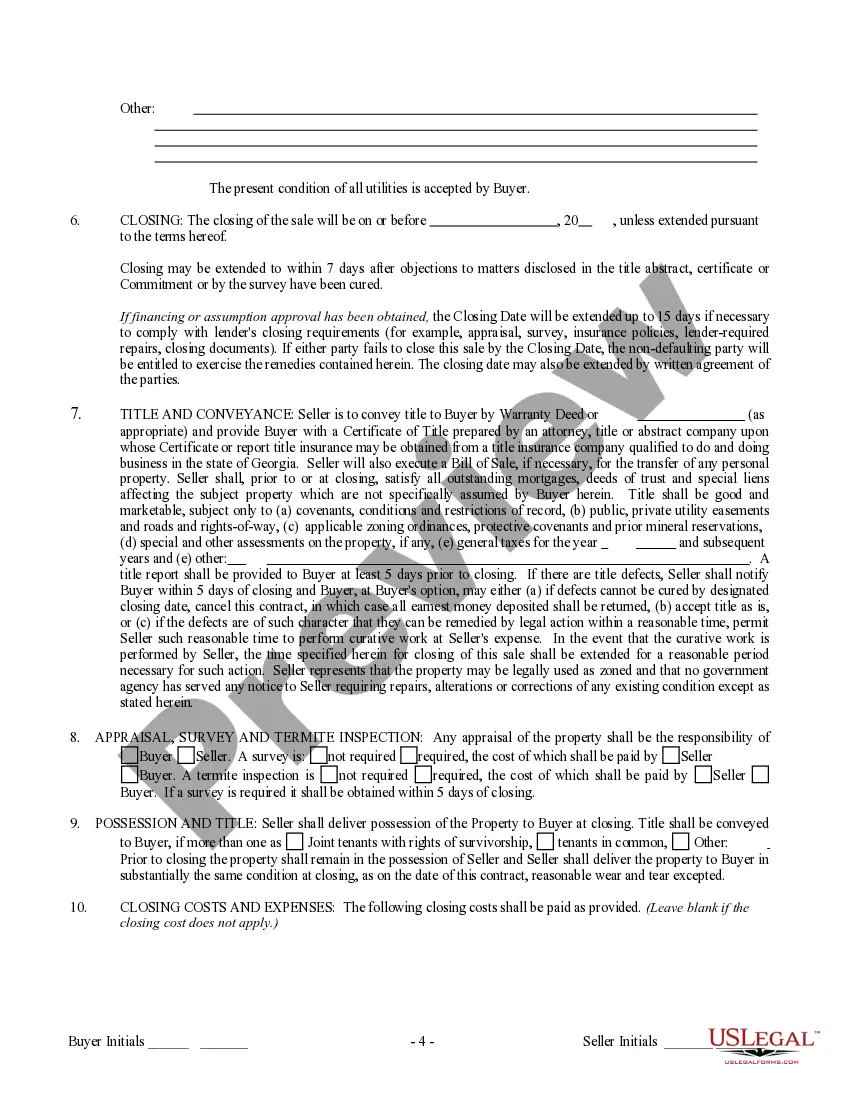 Preview Contract for Sale and Purchase of Real Estate with No Broker for Residential Home Sale Agreement