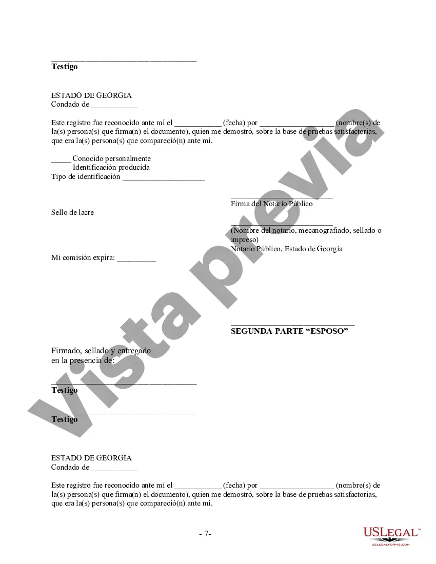 Preview Acuerdo prematrimonial prenupcial de Georgia con estados financieros