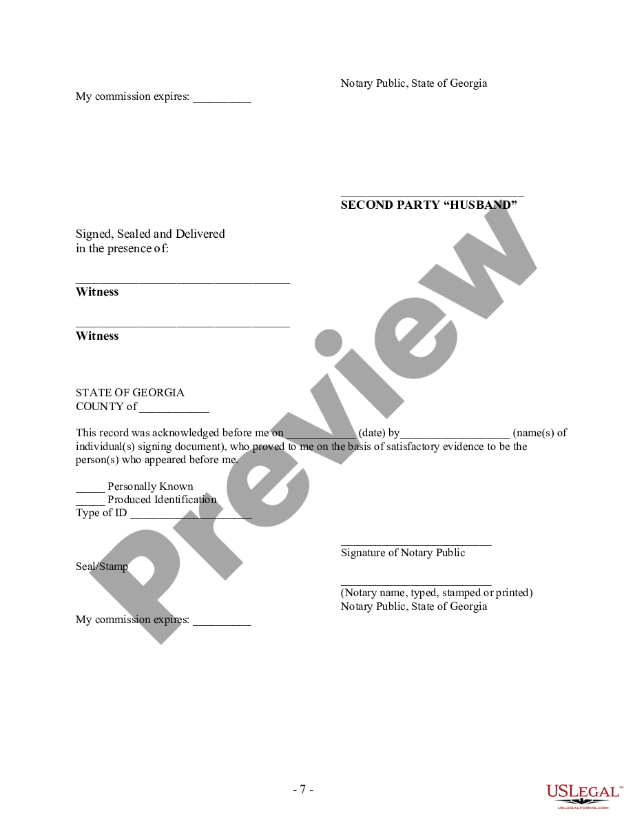 page 6 Georgia Prenuptial Premarital Agreement with Financial Statements preview