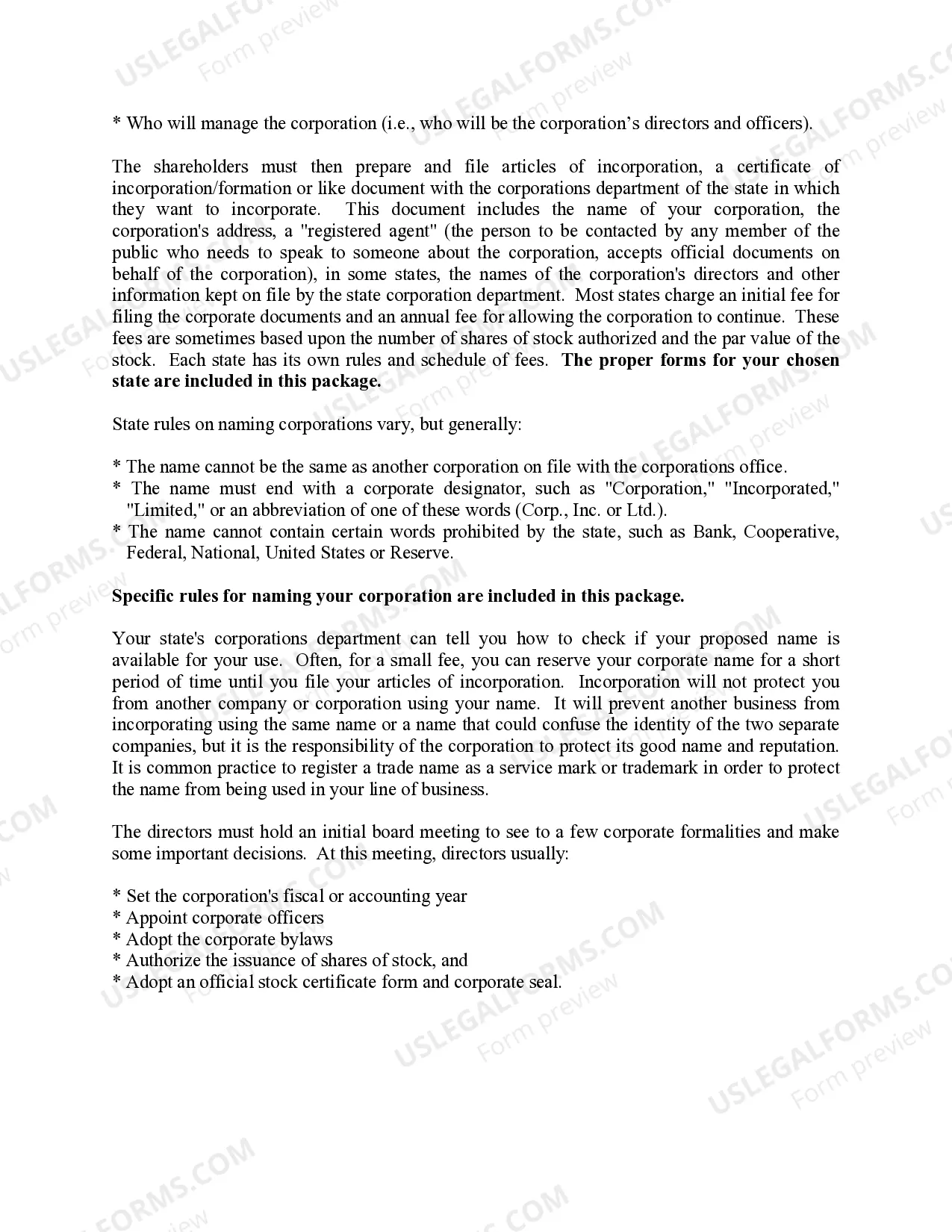 Preview Georgia Business Incorporation Package to Incorporate Corporation