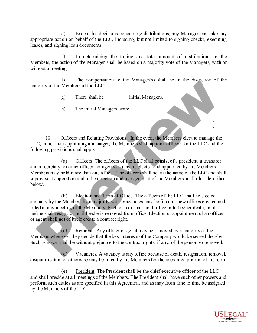 sample manager agreement for llc in georgia