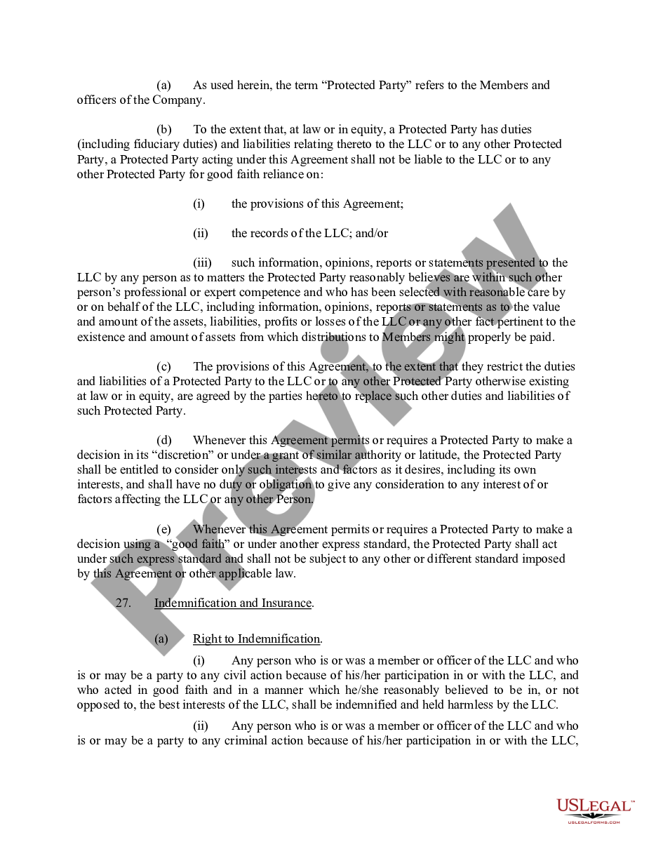 page 7 Limited Liability Company LLC Operating Agreement preview