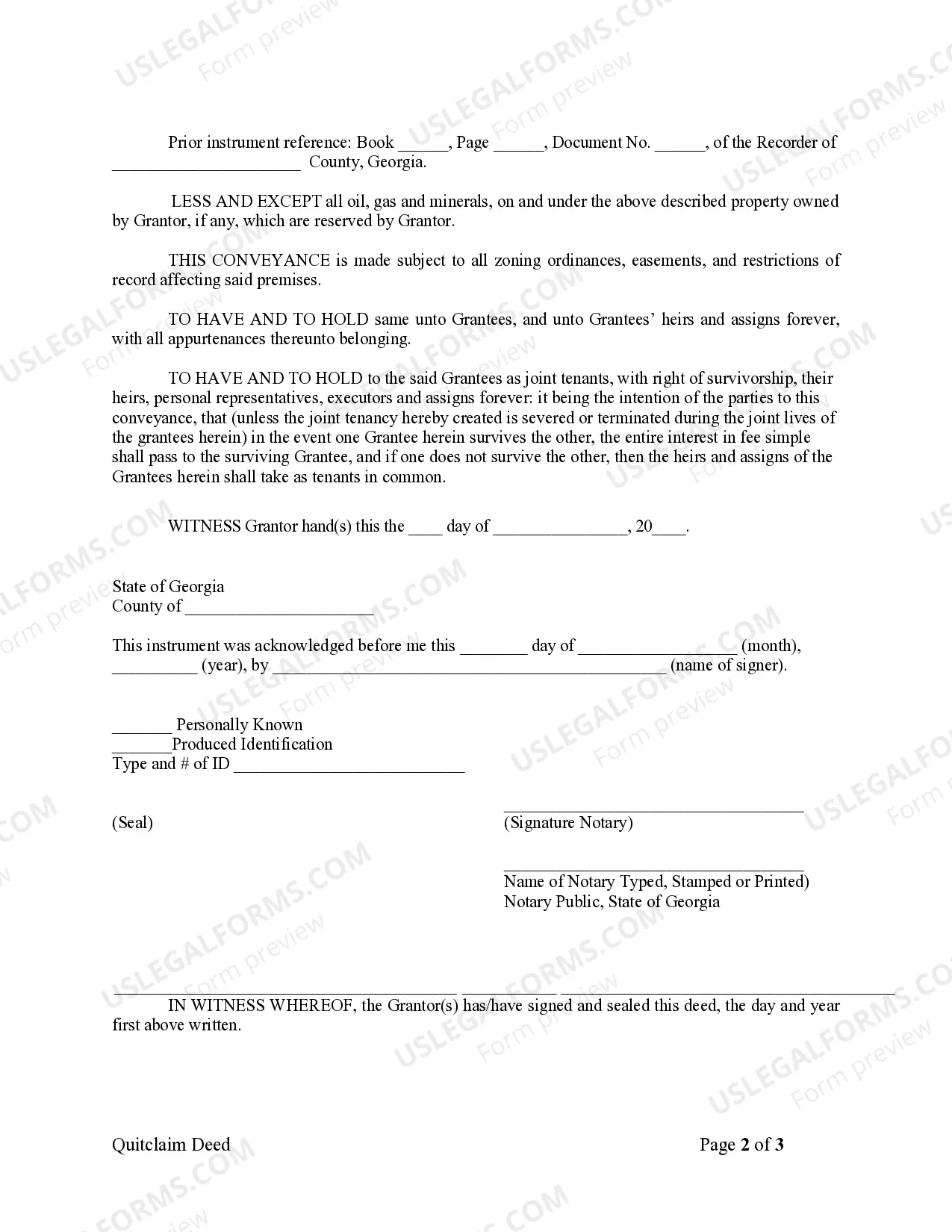 Preview Quitclaim Deed from Individual to Husband and Wife