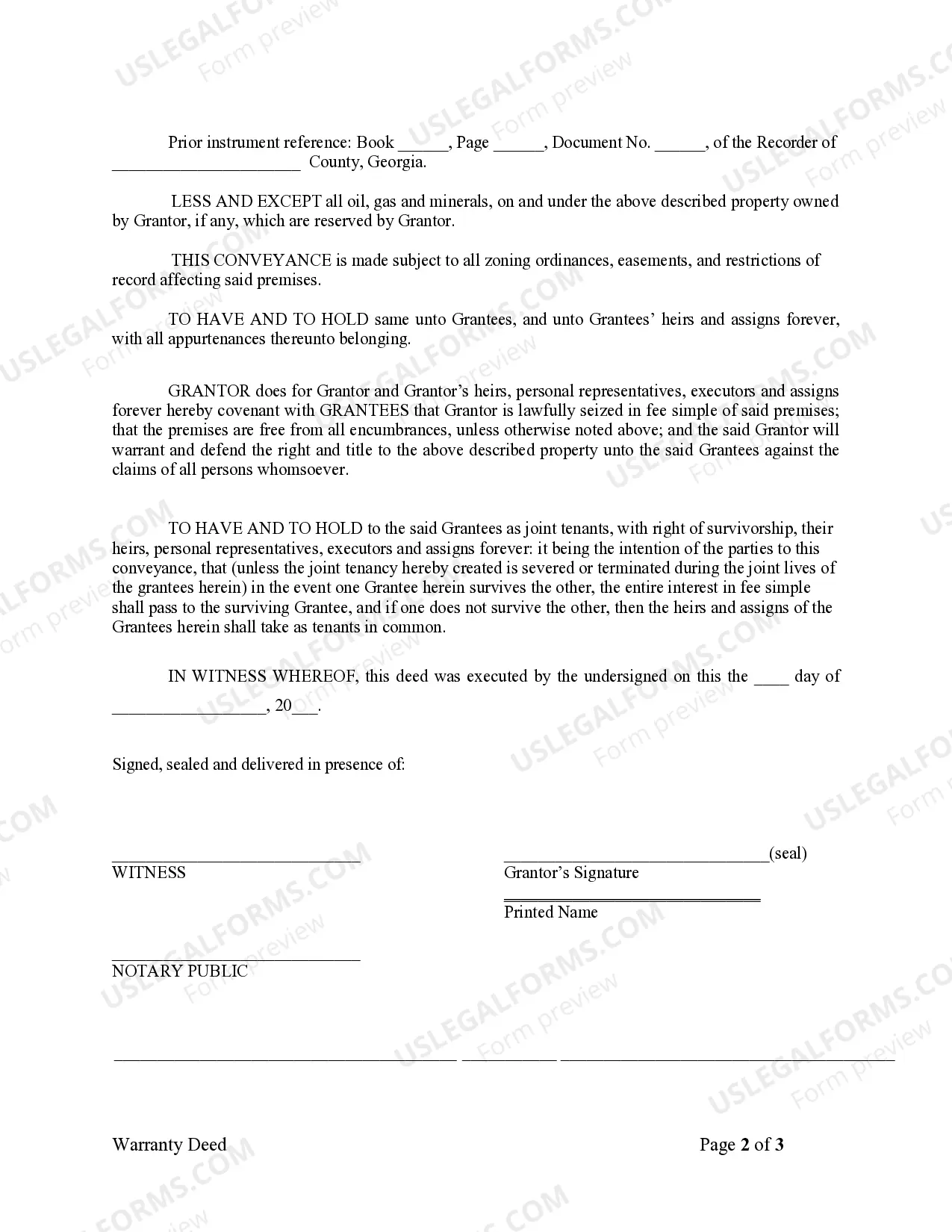 Preview Warranty Deed from Individual to Husband and Wife