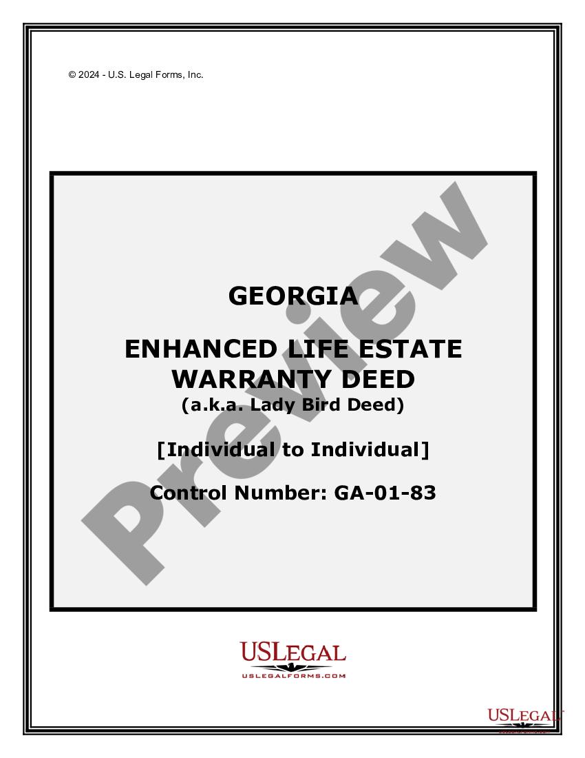 Life Estate Deed Georgia With Remainder Us Legal Forms 