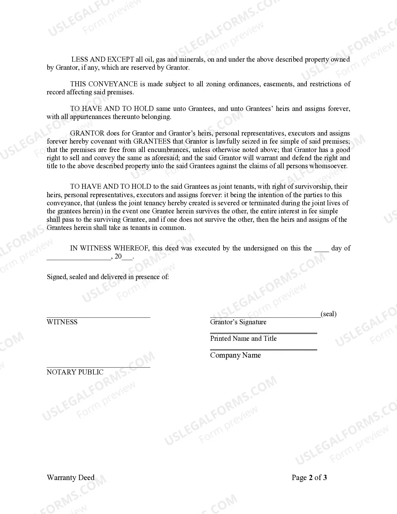 Preview Warranty Deed from Corporation to Husband and Wife