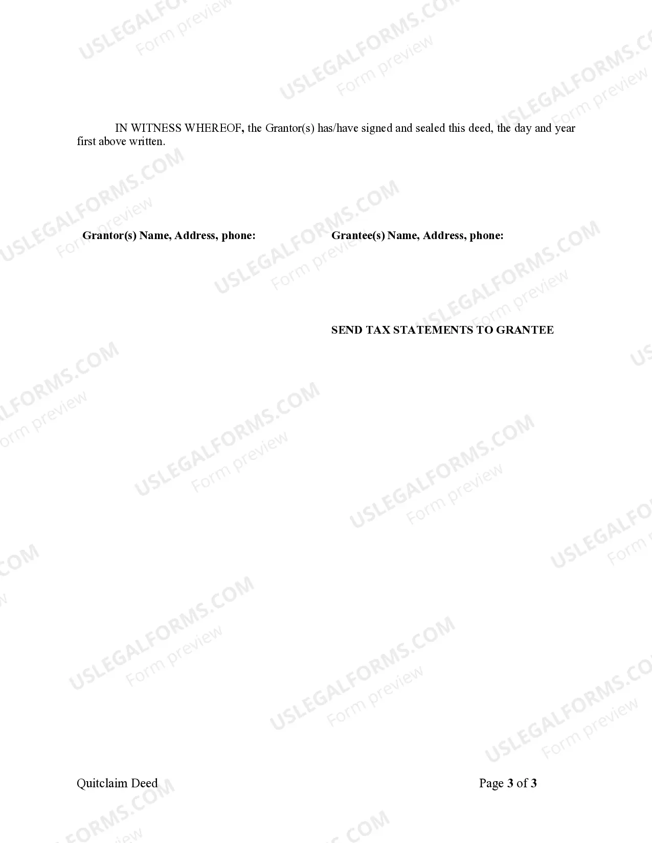 Preview Quitclaim Deed from Corporation to Two Individuals