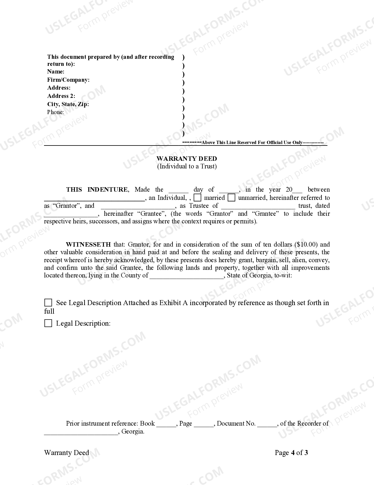 Trust Transfer Deed Sample Form US Legal Forms