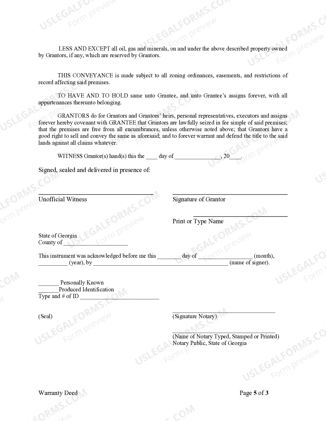 Preview Warranty Deed from Husband and Wife to a Trust