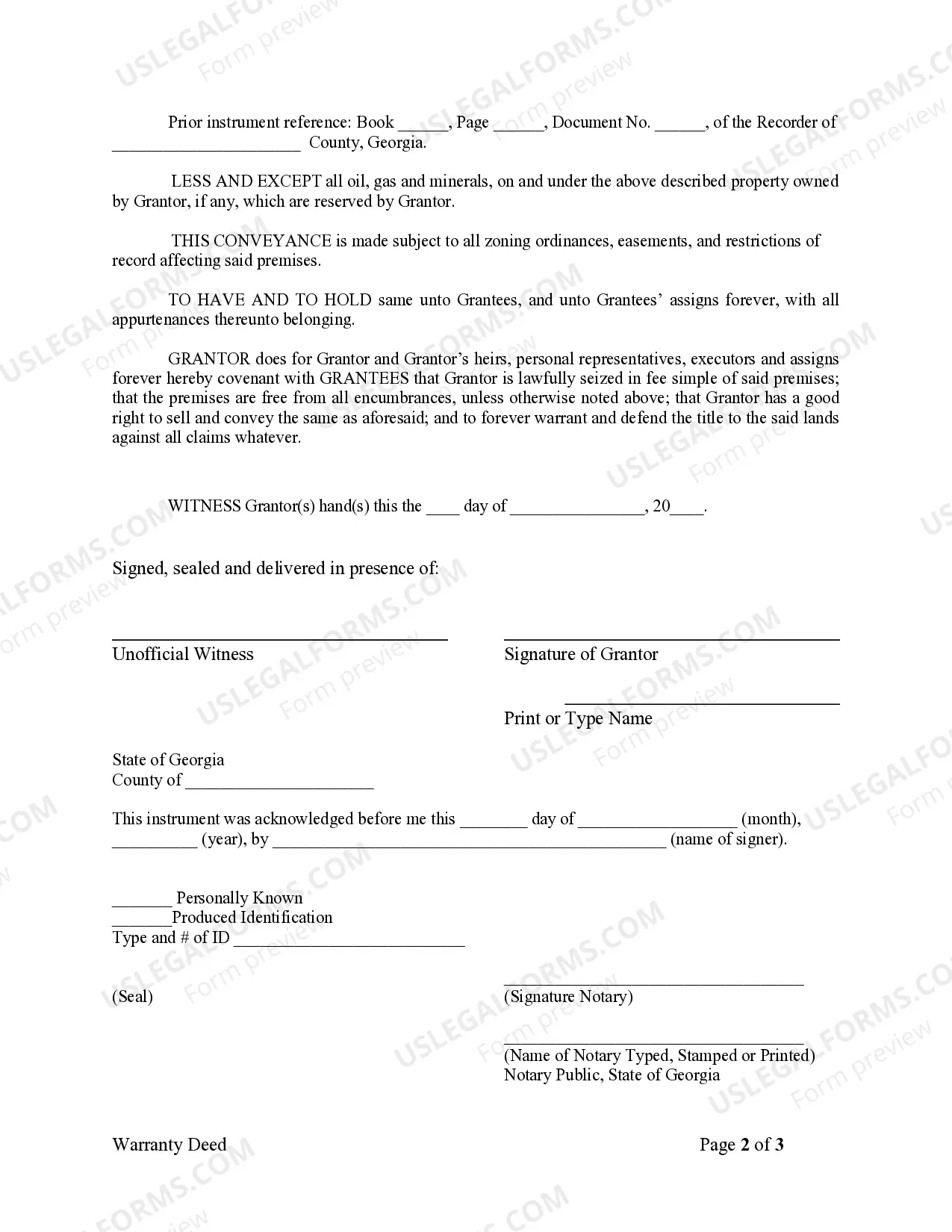 Preview Warranty Deed from Husband to Himself and Wife