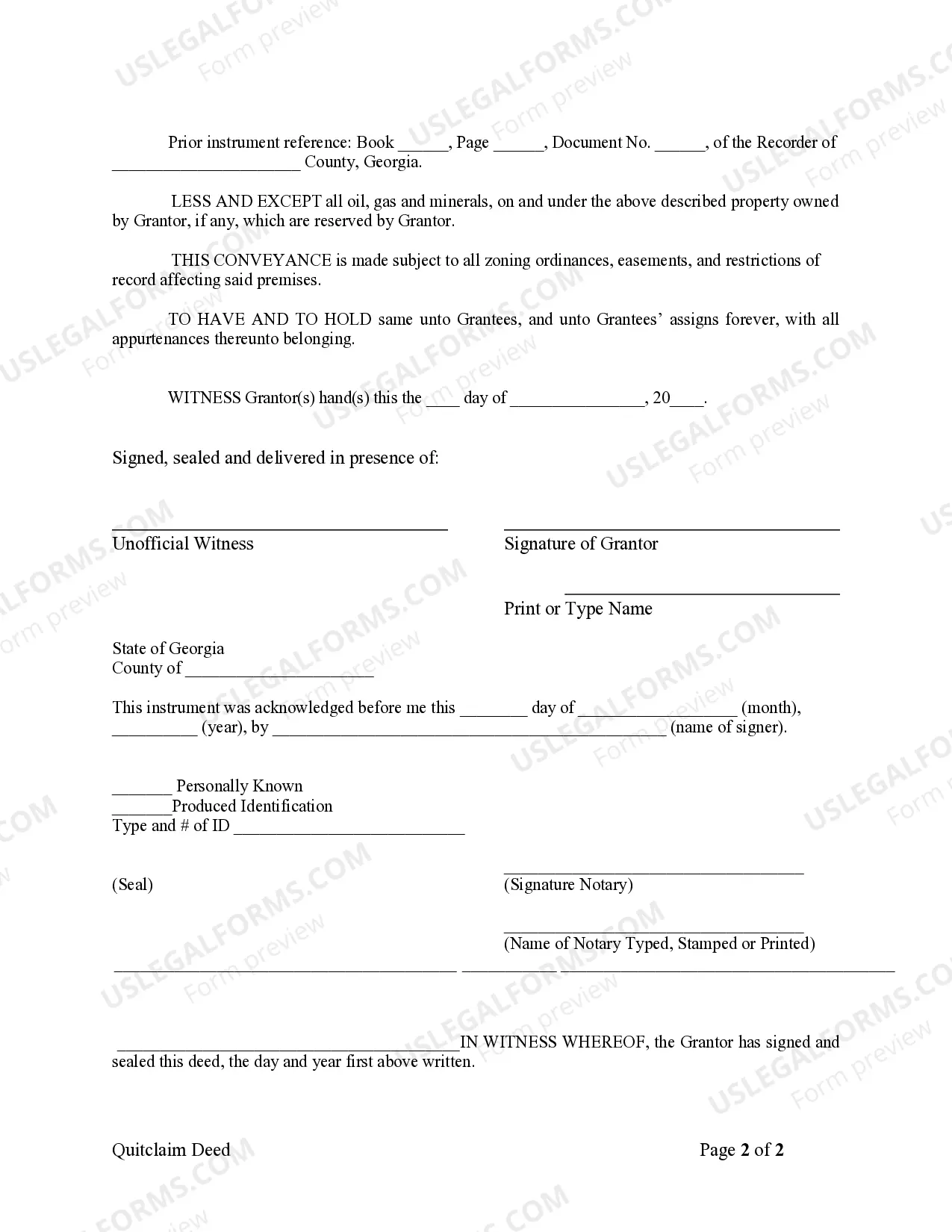 Preview Quitclaim Deed from Husband to Himself and Wife