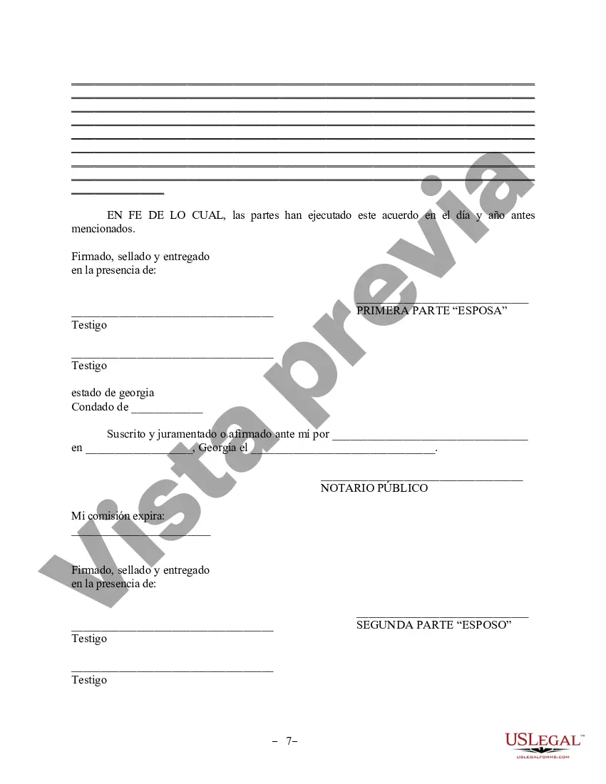 Preview Acuerdo de propiedad posnupcial - Georgia