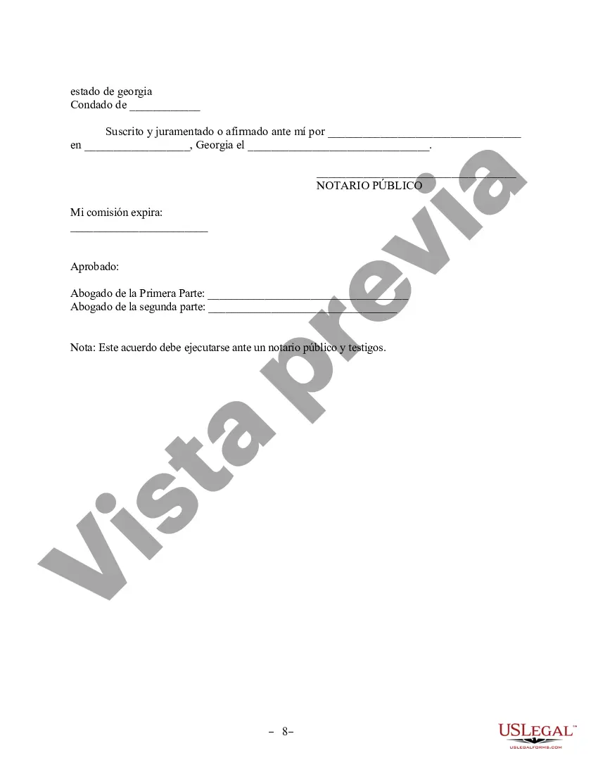 Preview Acuerdo de propiedad posnupcial - Georgia