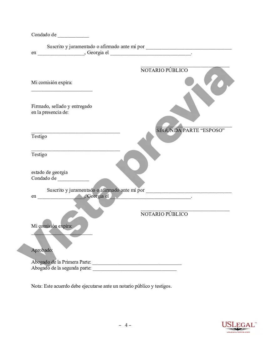 Preview Enmienda al Acuerdo de propiedad posnupcial - Georgia