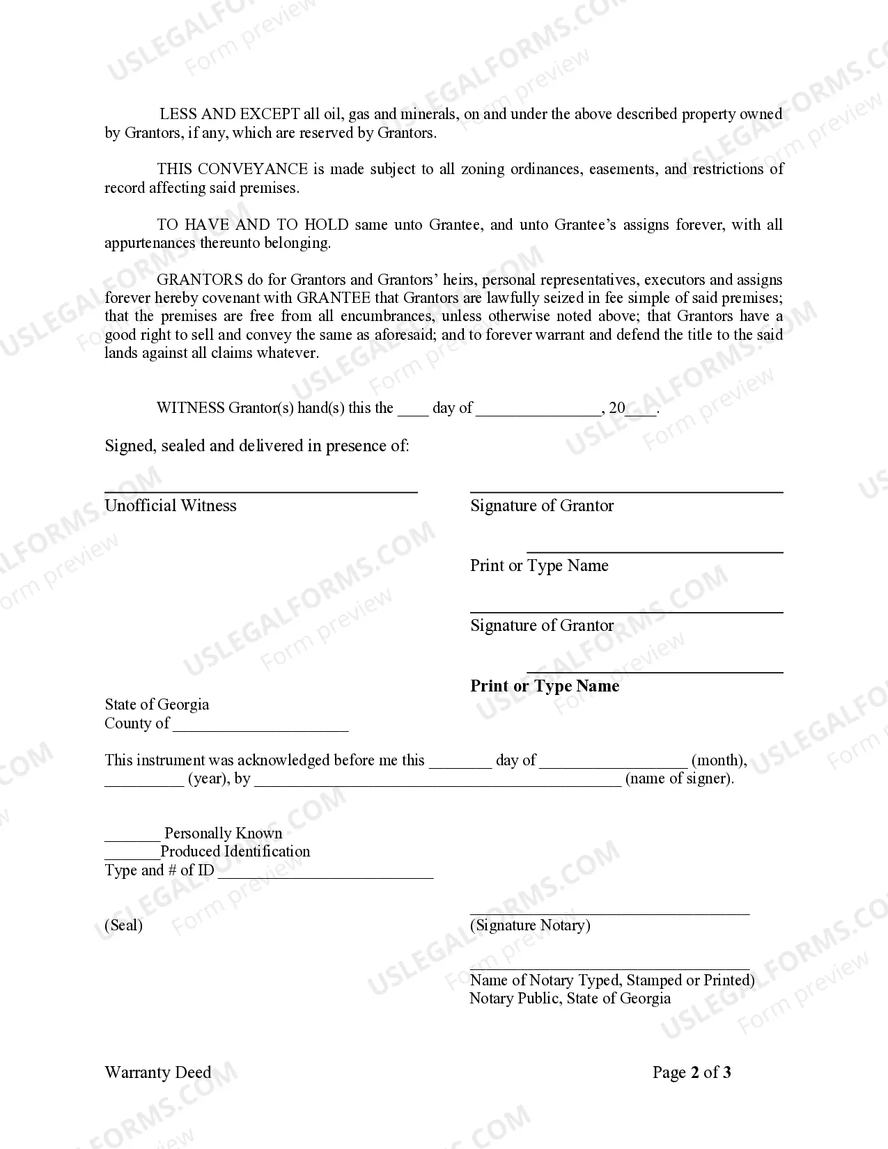 Preview Warranty Deed from Husband and Wife to an Individual