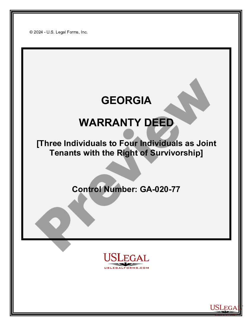 Savannah Georgia Warranty Deed - Ga Warranty Deed | US Legal Forms