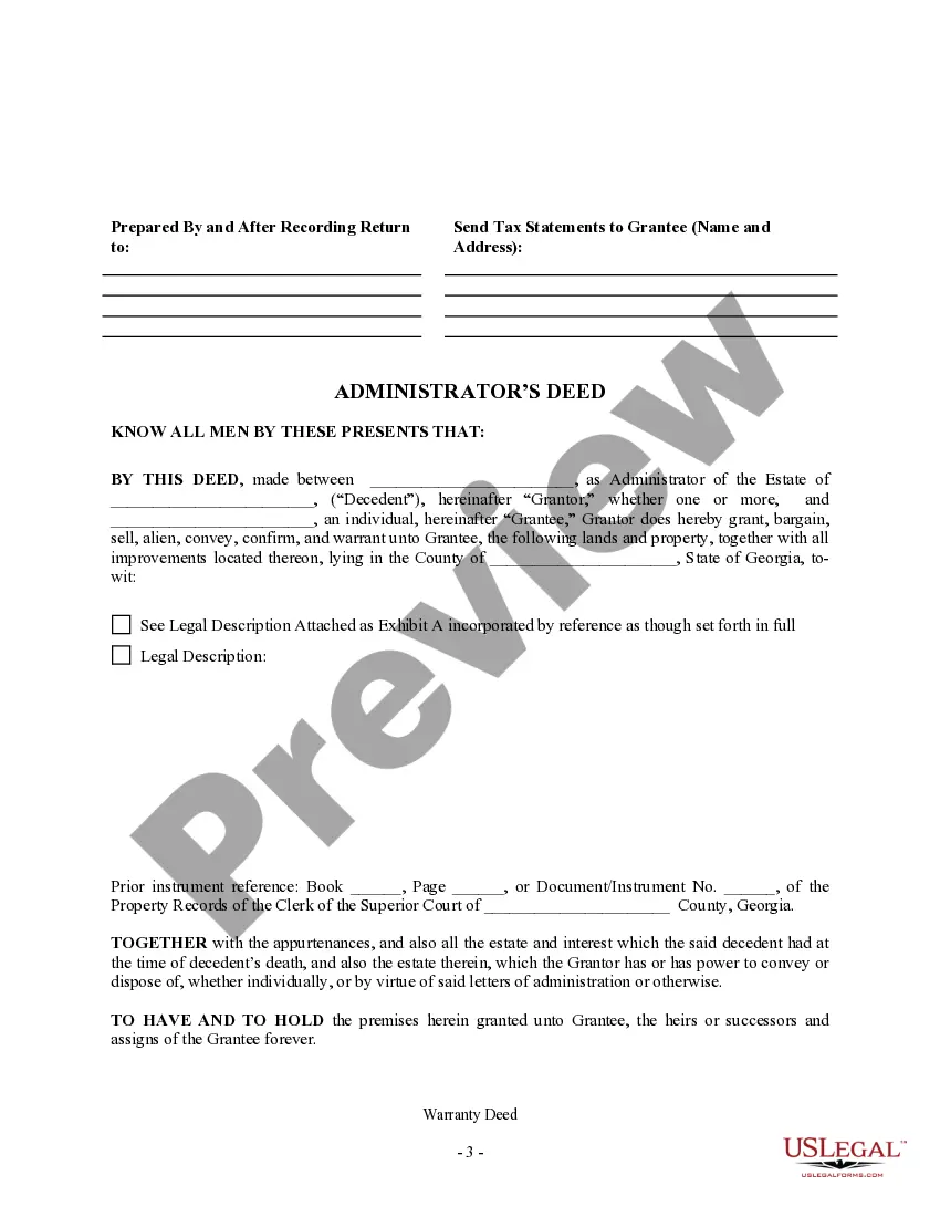 Get Administrator's Deed Preview Administrator's Deed