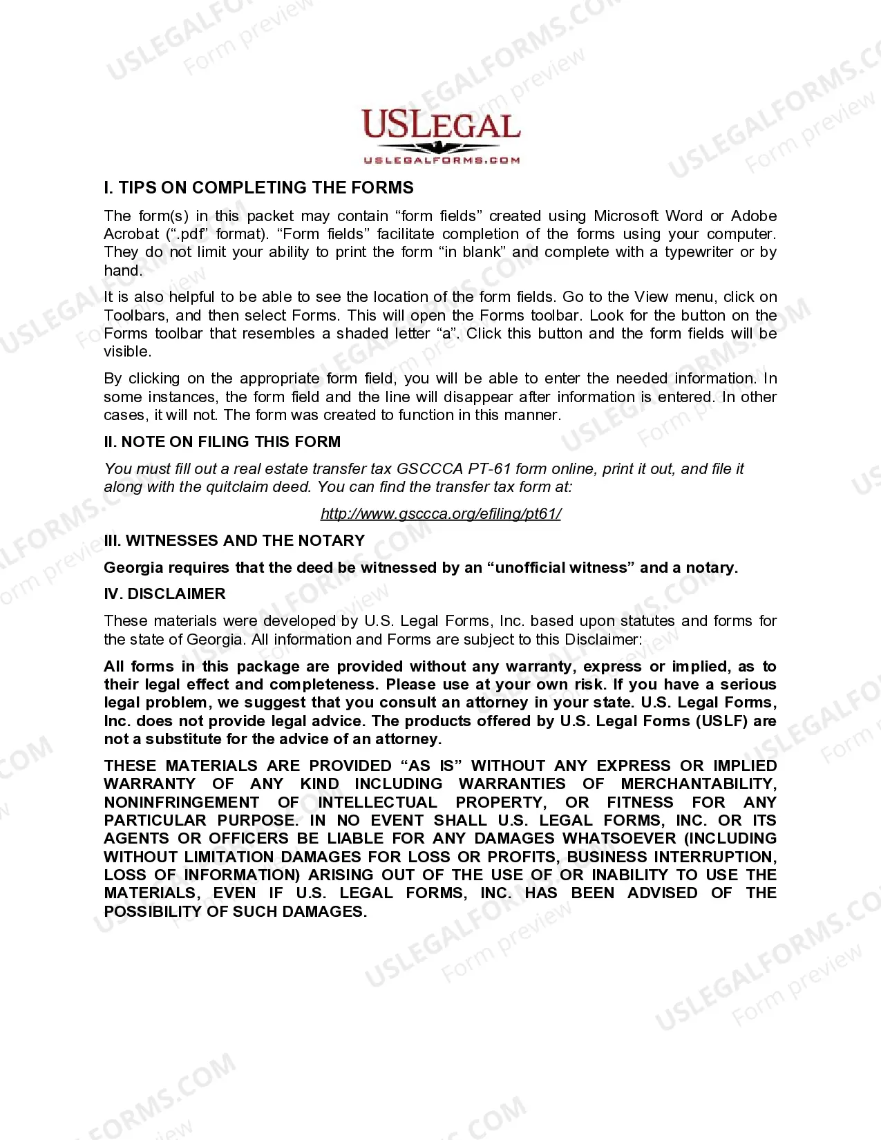 Preview Quitclaim Deed from Two Individuals to One Individual