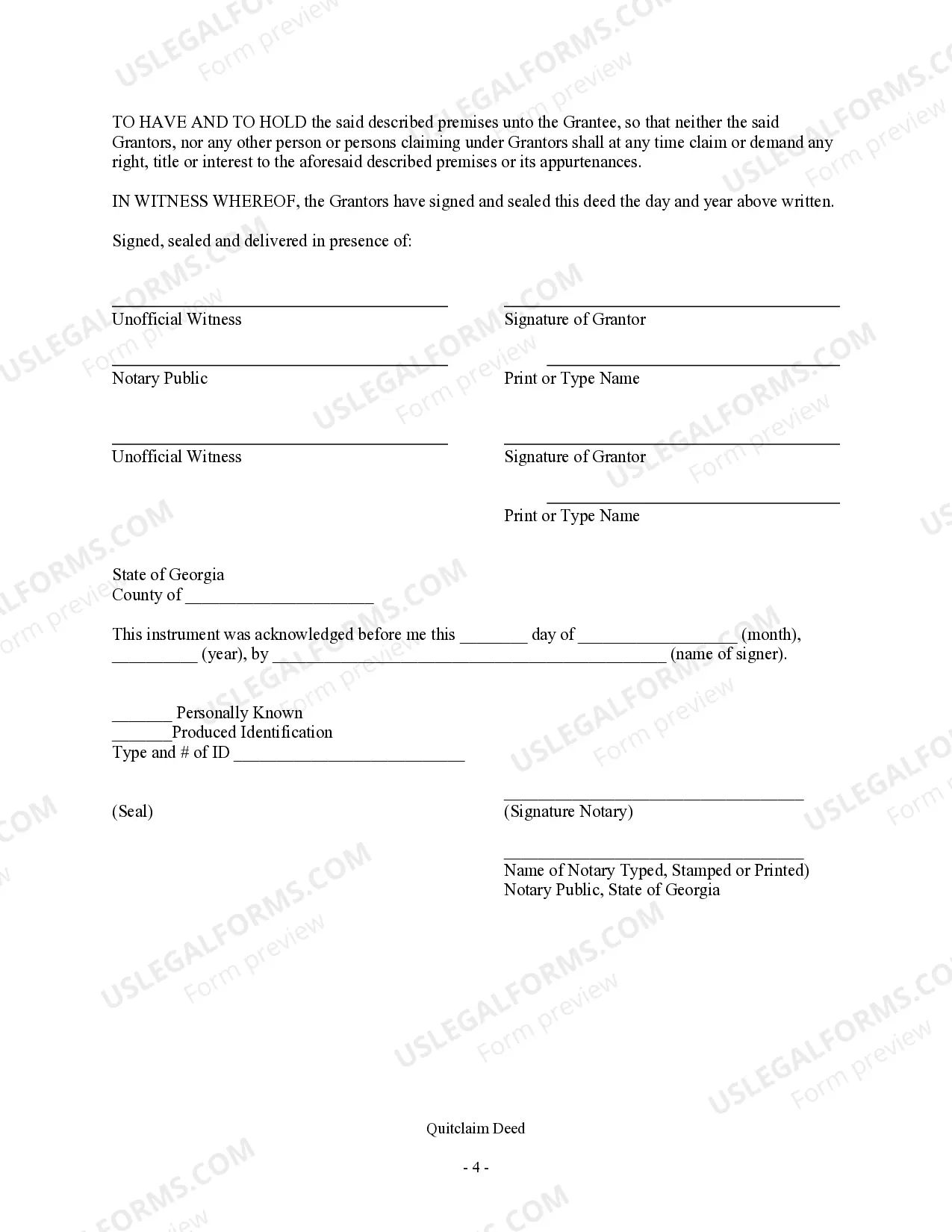 Preview Quitclaim Deed from Two Individuals to One Individual