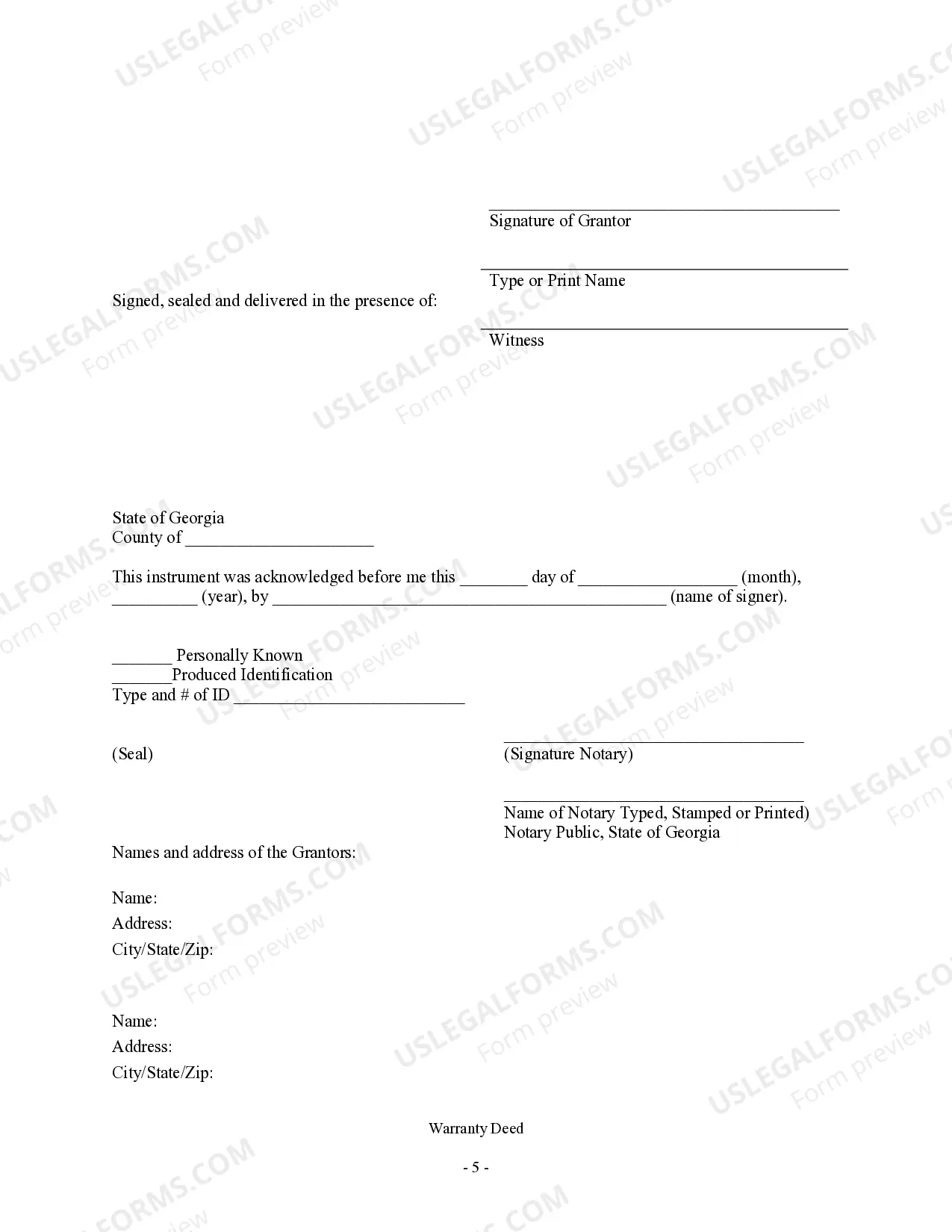 Preview Warranty Deed - Two Individuals to One Individual