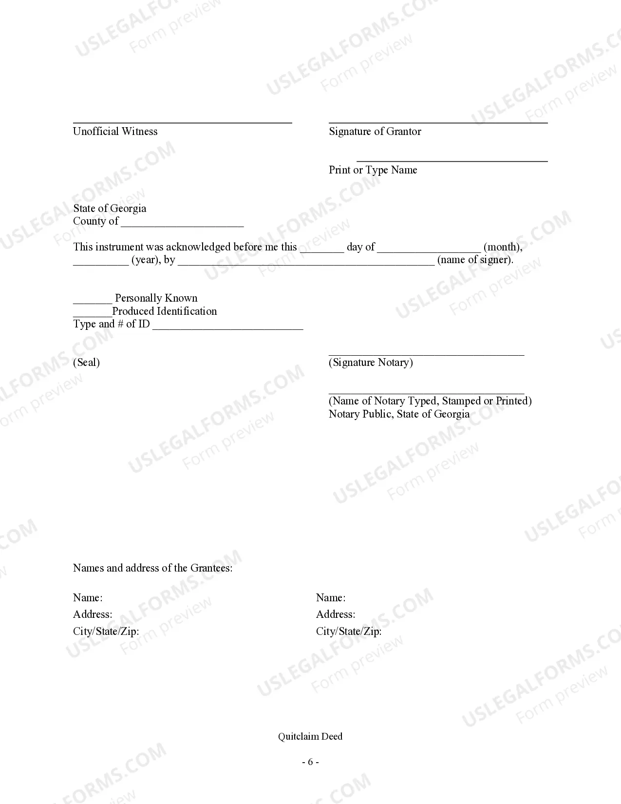 Preview Quitclaim Deed from Husband, Wife and an Individual as Grantors to Husband and Wife Grantees.