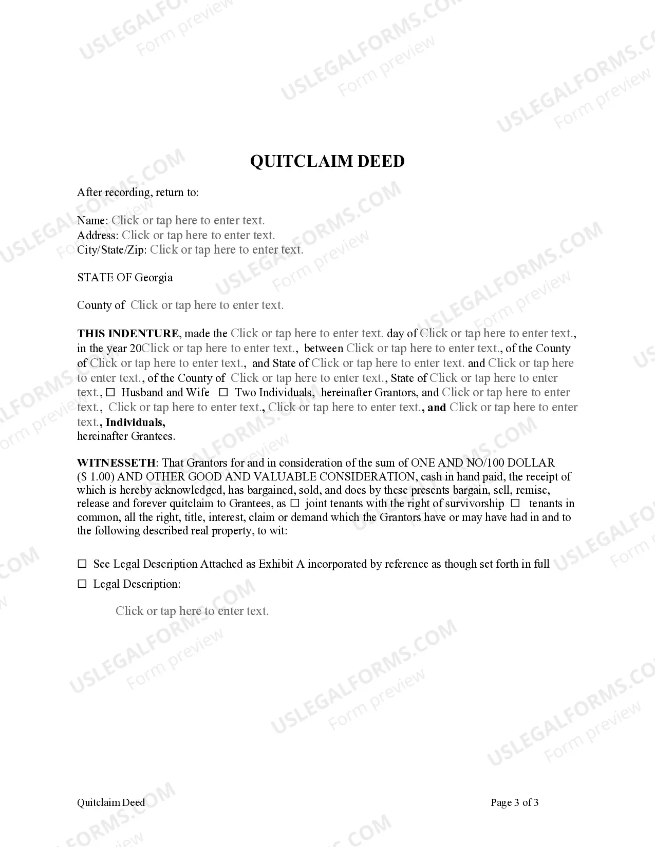 Preview Quitclaim Deed - Husband and Wife/Two Individuals to Four Individuals