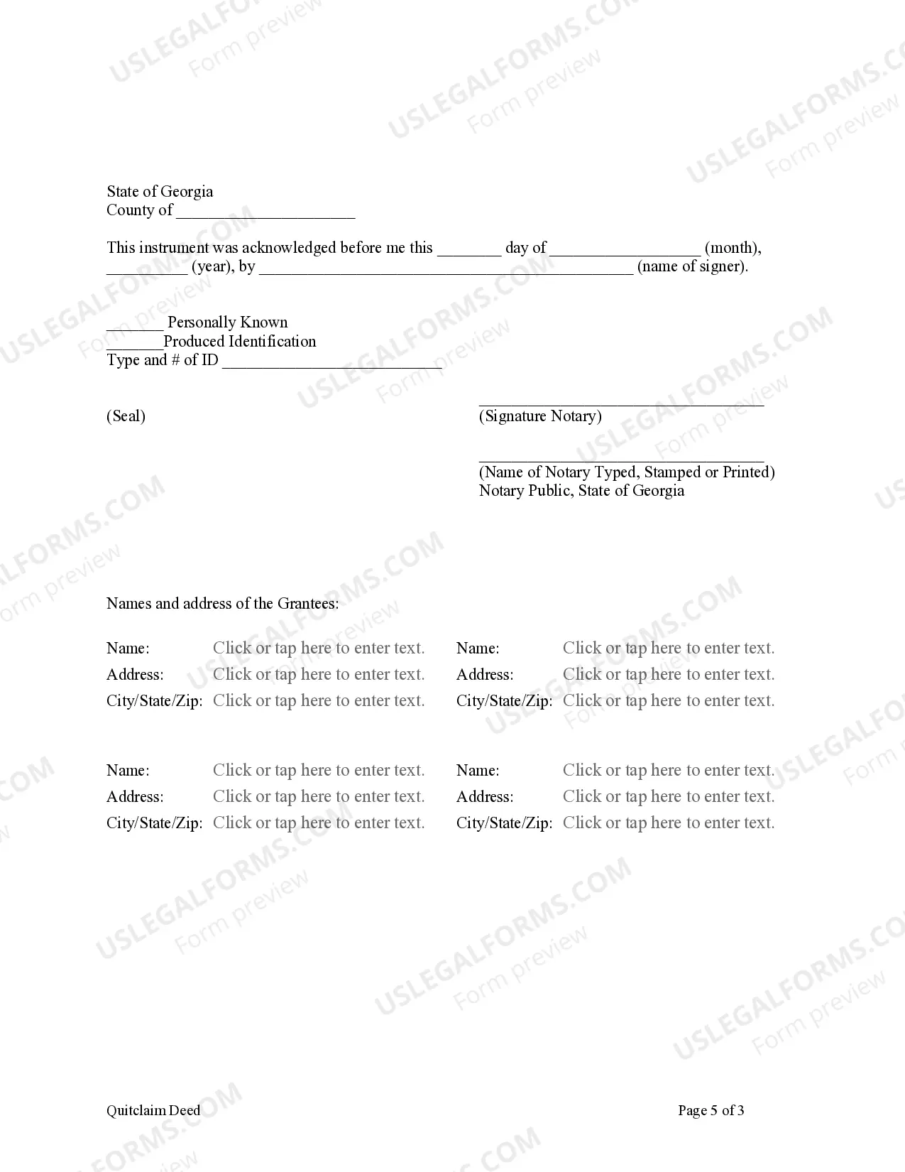 Preview Quitclaim Deed - Husband and Wife/Two Individuals to Four Individuals