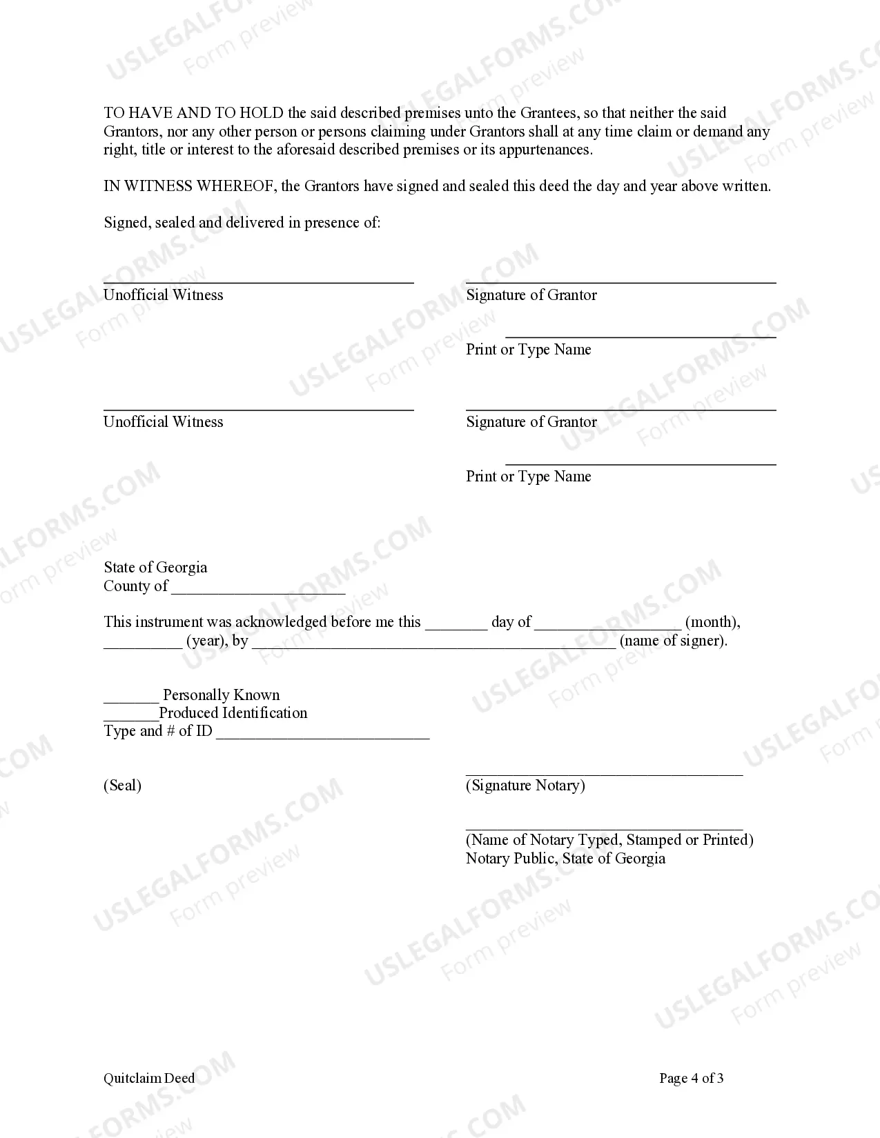 Preview Quitclaim Deed - Husband and Wife/Two Individuals to Three Individuals