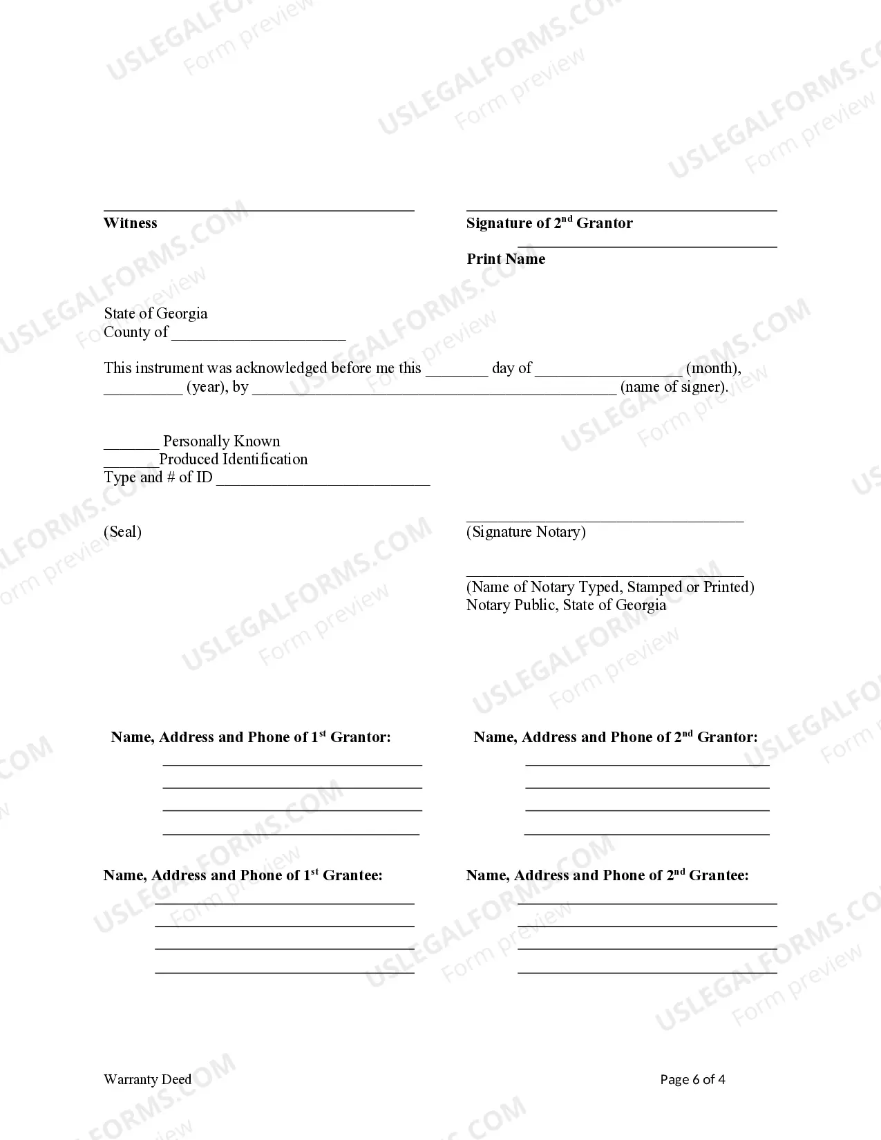 Preview Warranty Deed from Two Individuals / Husband and Wife to Three Individuals