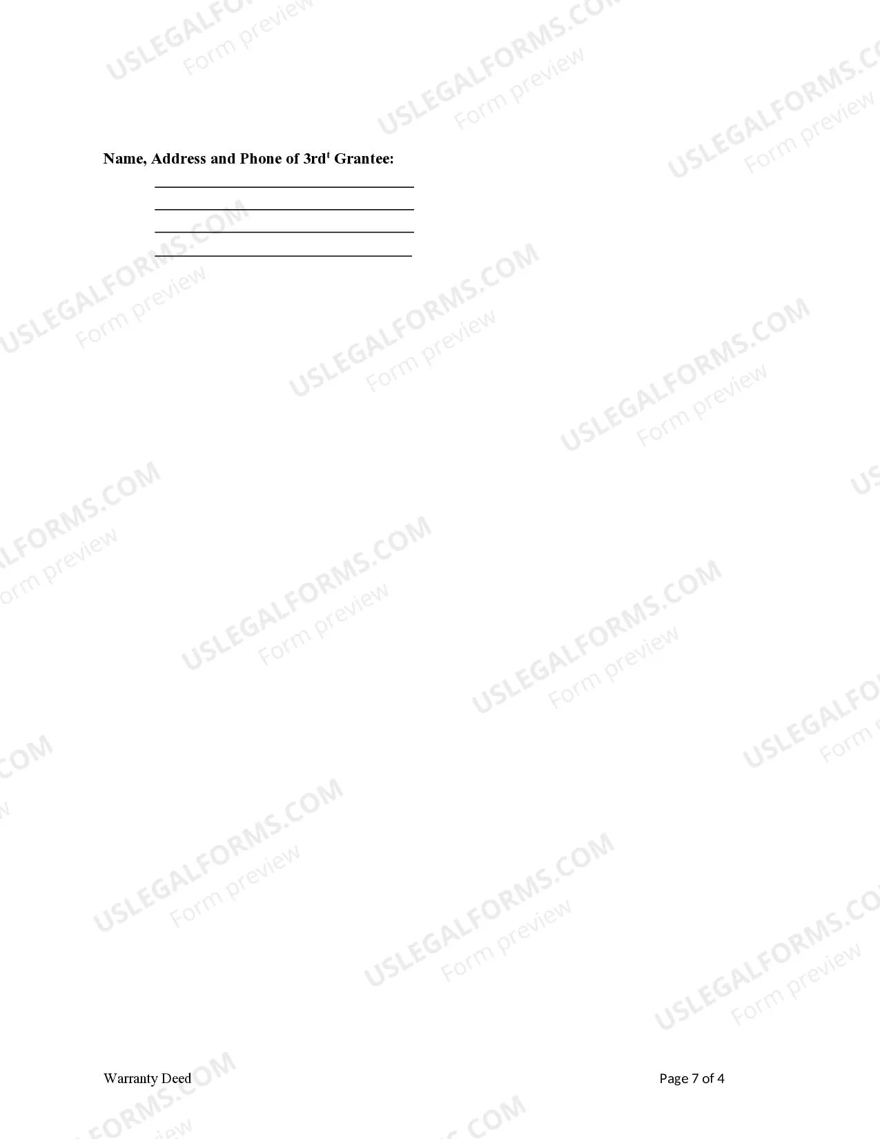Preview Warranty Deed from Two Individuals / Husband and Wife to Three Individuals